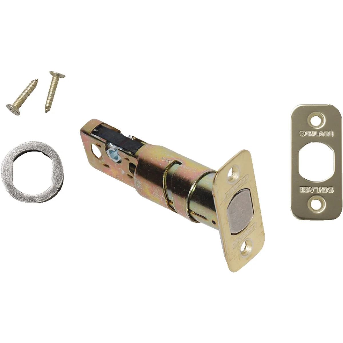 Practical Schlage Interior Deadbolt Latch with 4 Round Corner Faceplates Original