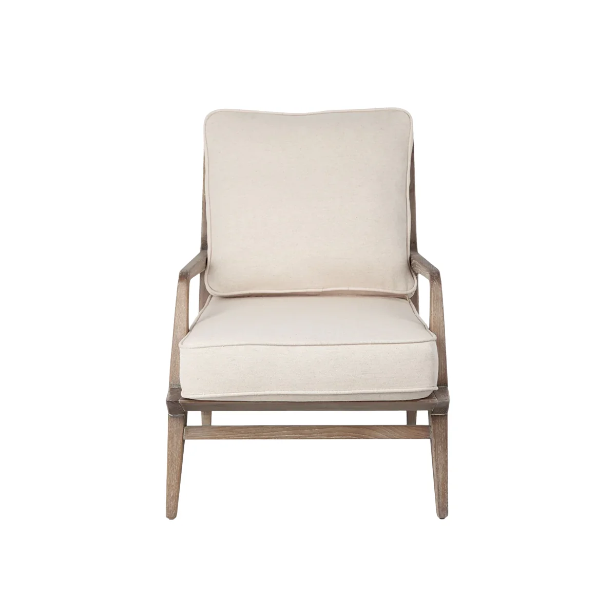 Artisan Harman II Off-White Fabric Seat w Wood Frame Accent Chair Selected