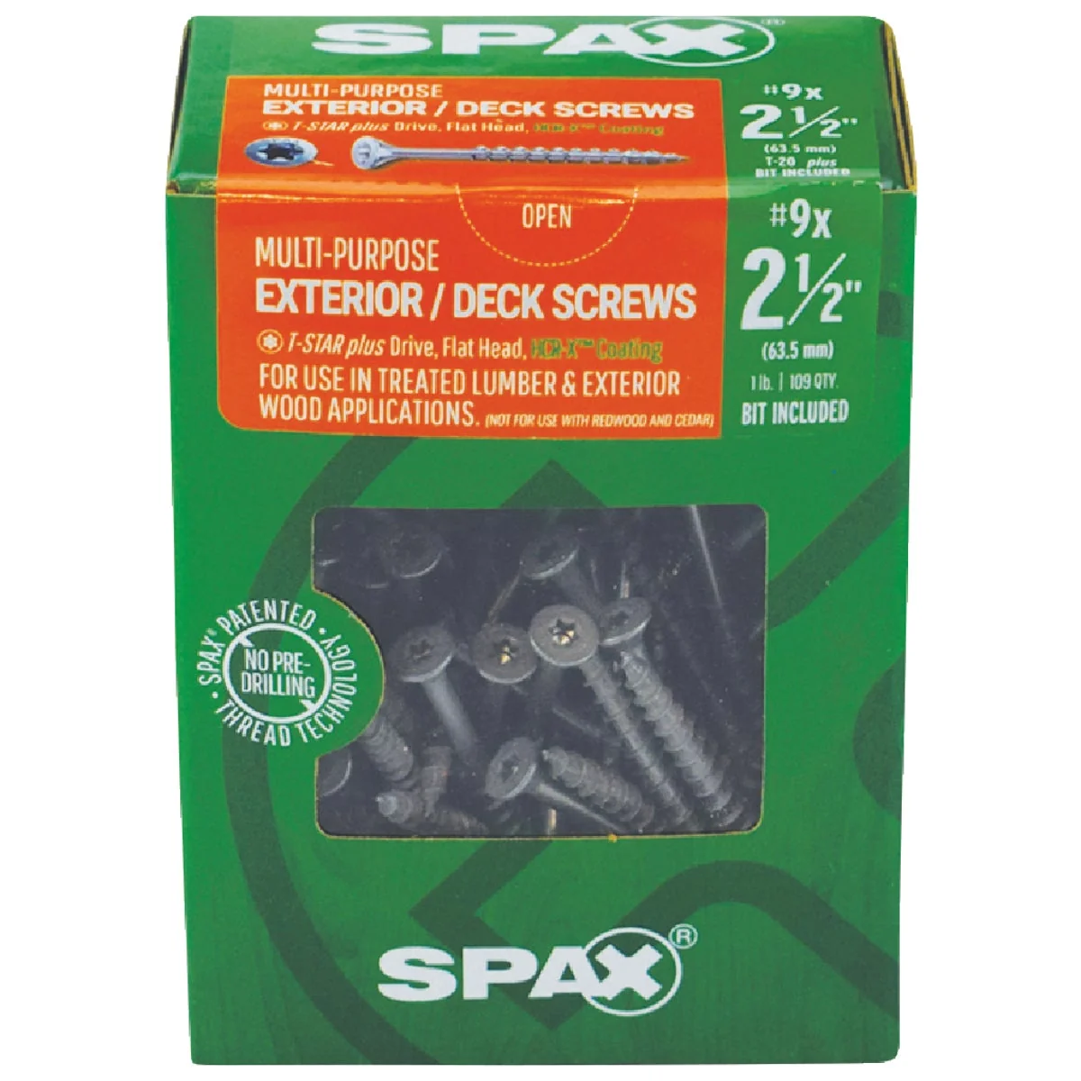 Prestigious Spax 9 x 2-1 2 In. Flat Head Exterior Multi-Material Construction Screw 1 Lb. Box Eco-Friendly