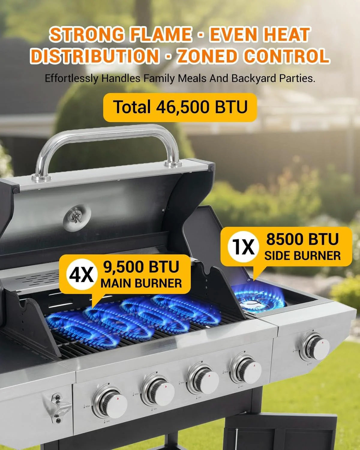 Advanced Four Burner Propane Grill Professional Stainless Steel Expertly Made