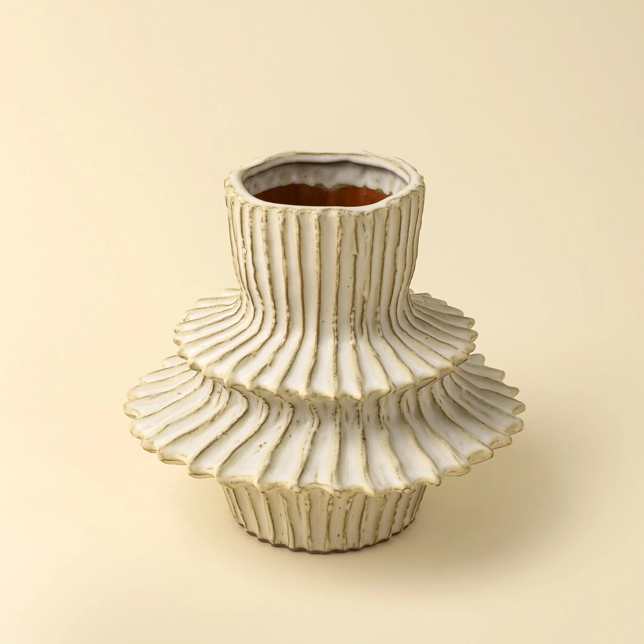 Selected Stria Stoneware Layered Vase Reliable