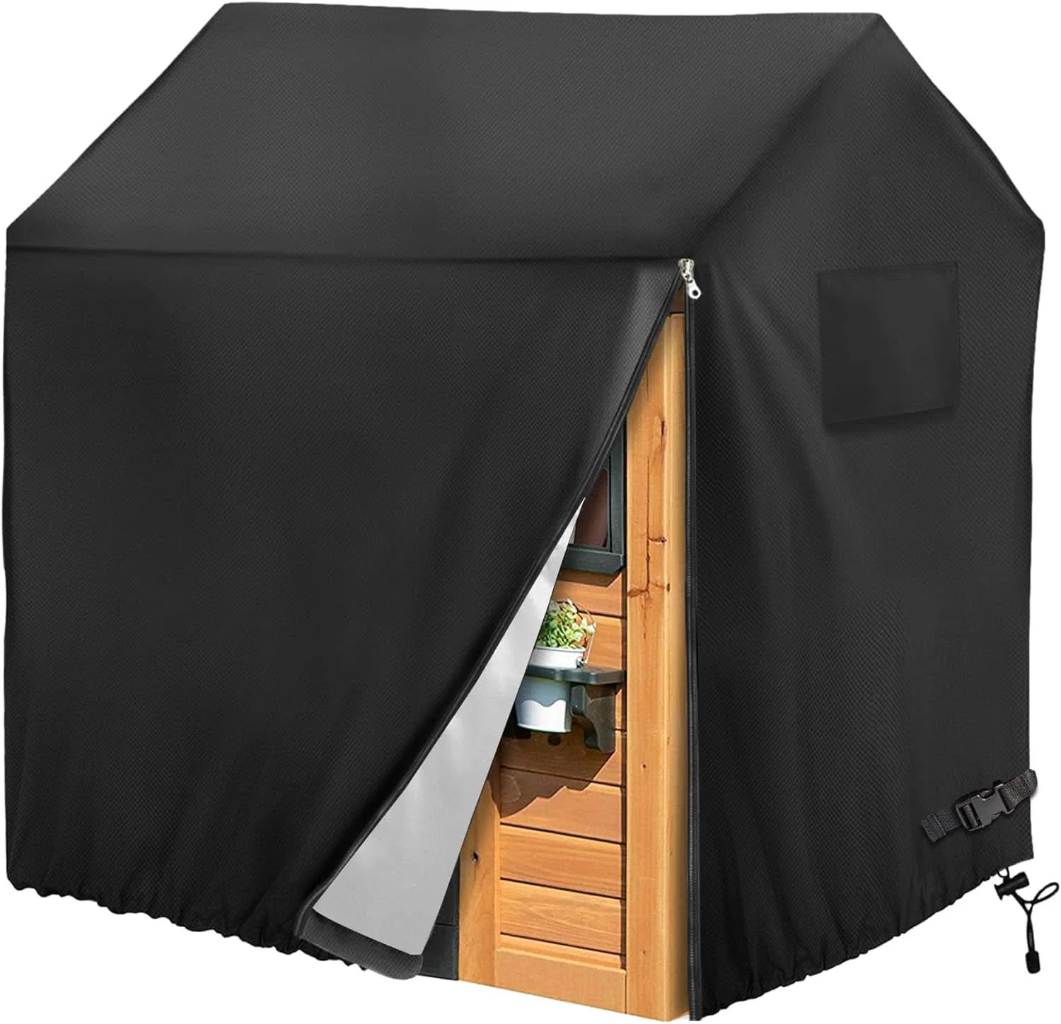 Convenient Outdoor Kids Playhouse Cover 57x57x63 Black Waterproof Fine