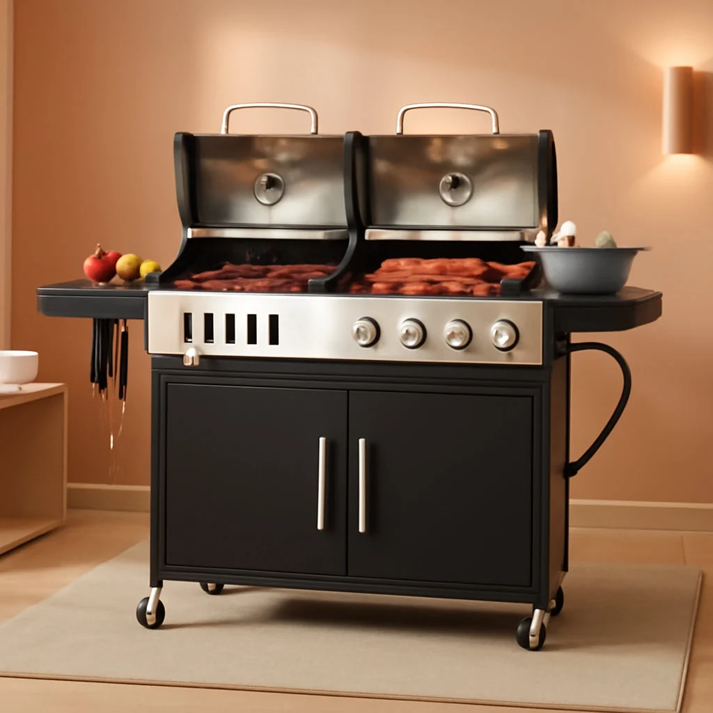 Exclusive Propane Charcoal Grill Combination With Side Burner Environmentally Friendly