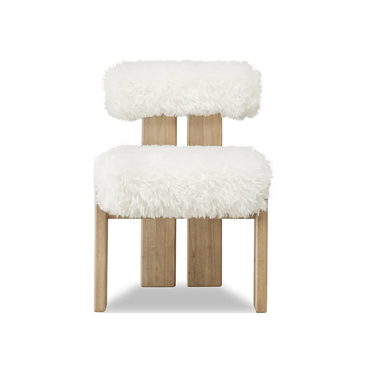 Clean Nelly Sheepskin Lioness Dining Accent Chair Natural