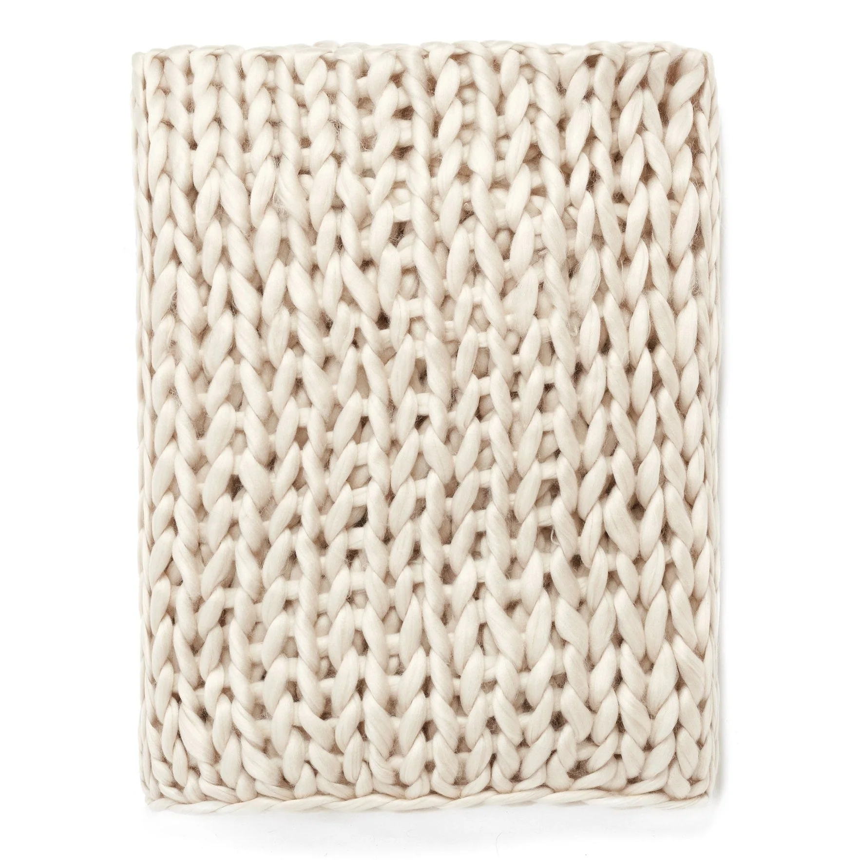 Practical LOLA CHUNKY KNITD THROW OWHT Eco-Friendly