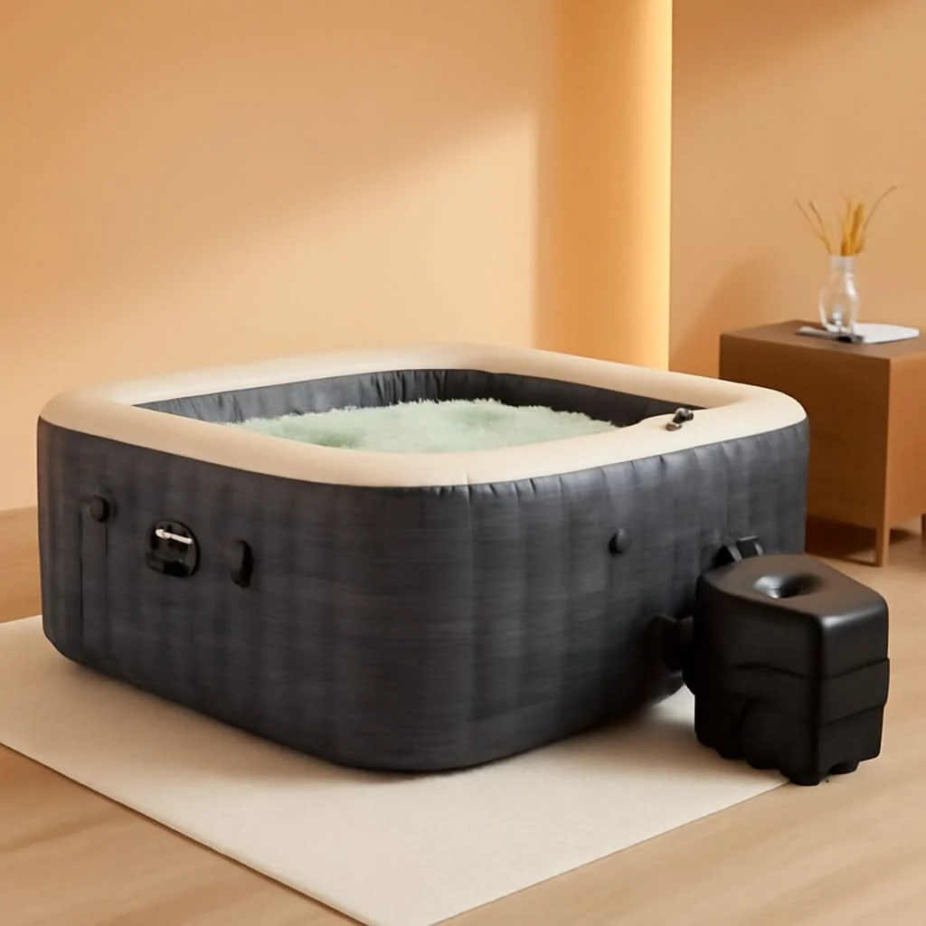 Luxury Greystone Deluxe 4 Person Inflatable Hot Tub With Wireless Smart