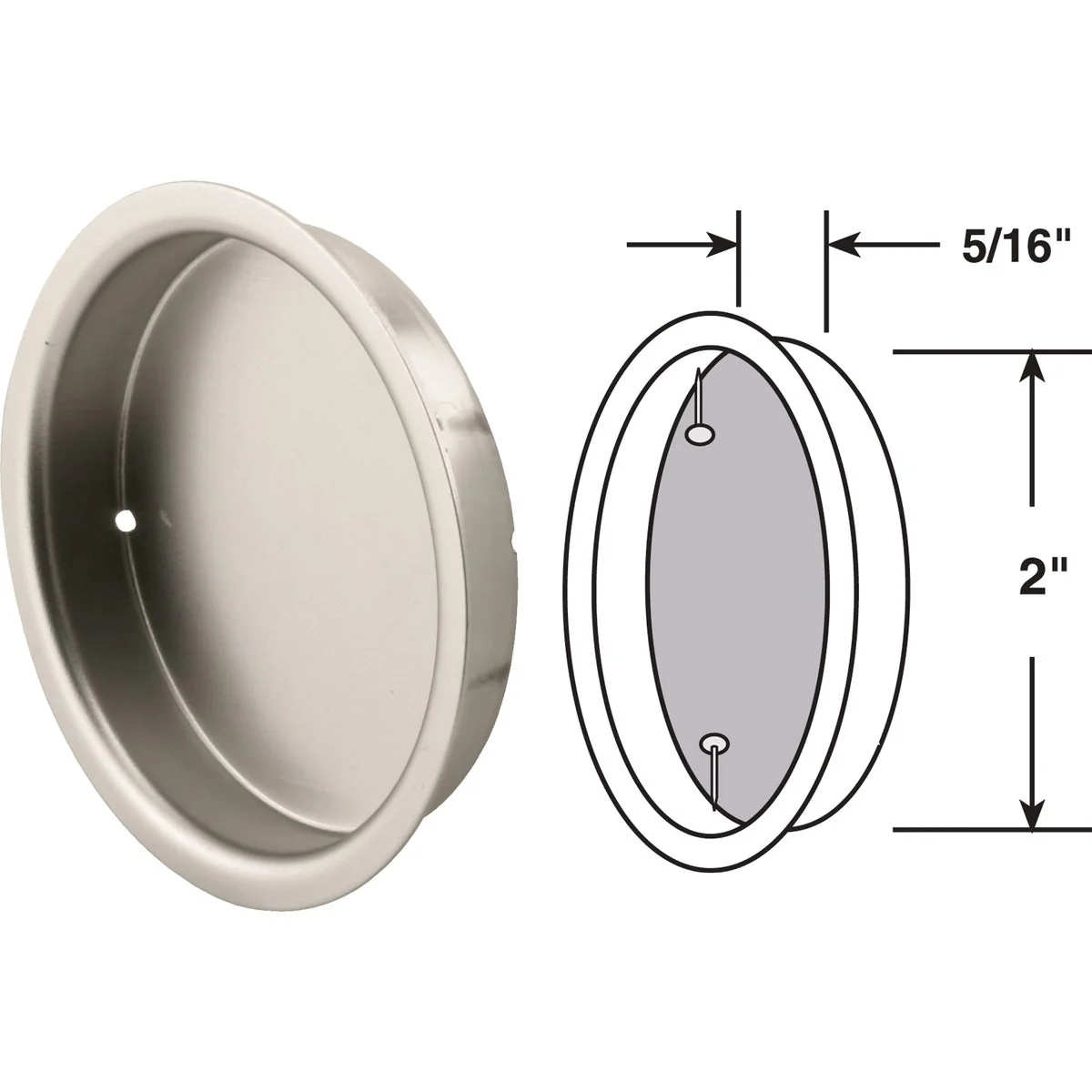Casual Prime-Line 2 In. Closet Finger Door Pull 2 Count Exclusive