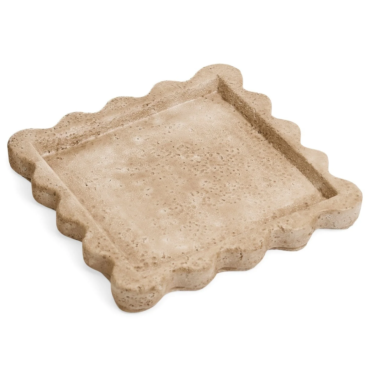 Original Design DECO PLATE WAVY CEMENT TRAVERTINE LOOK BEIGE Safe