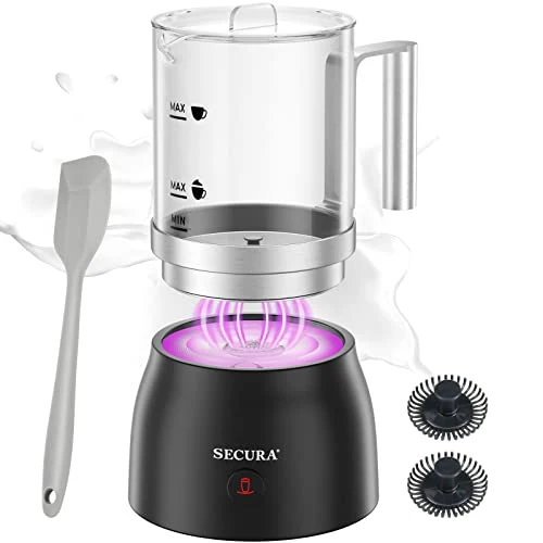 Quality 4-in-1 Electric Milk Frother 17oz Glass Jug Hot Cold Foam Maker Efficient