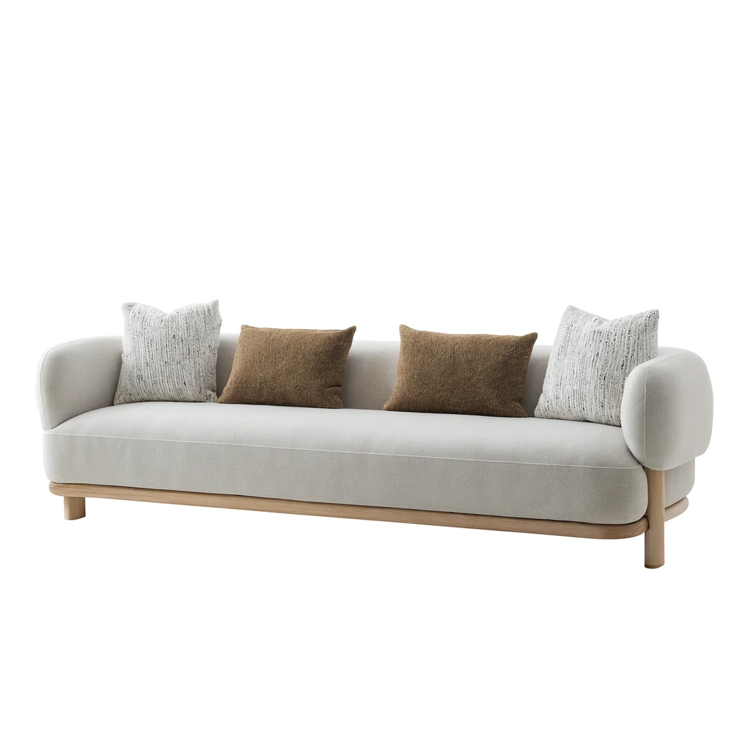 Professional Odense 4-Seater Sofa with 4 Toss Pillows Modern