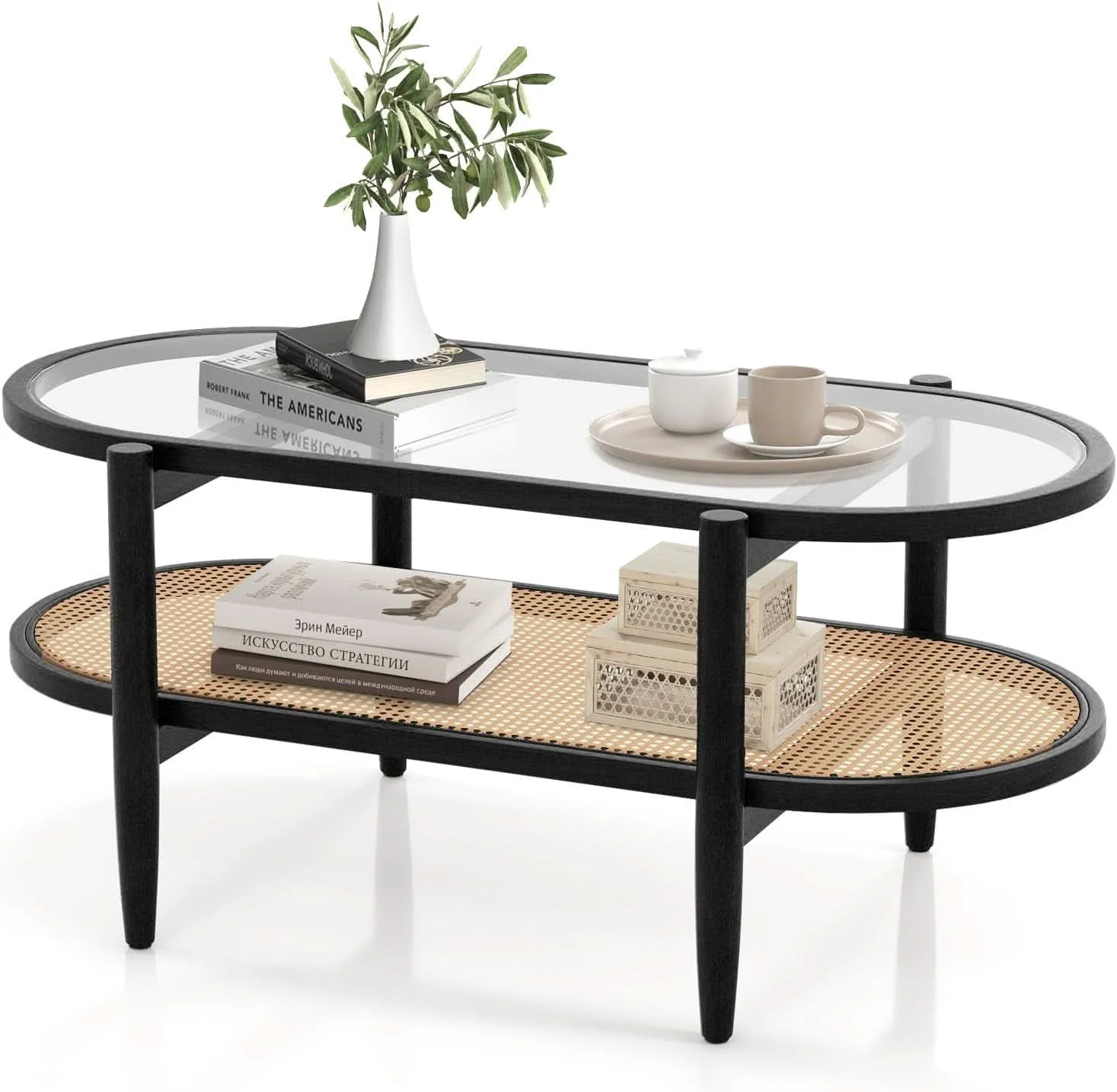 Safe Rattan Coffee Table 40 Inch Premium Acacia Wood Finish Superior