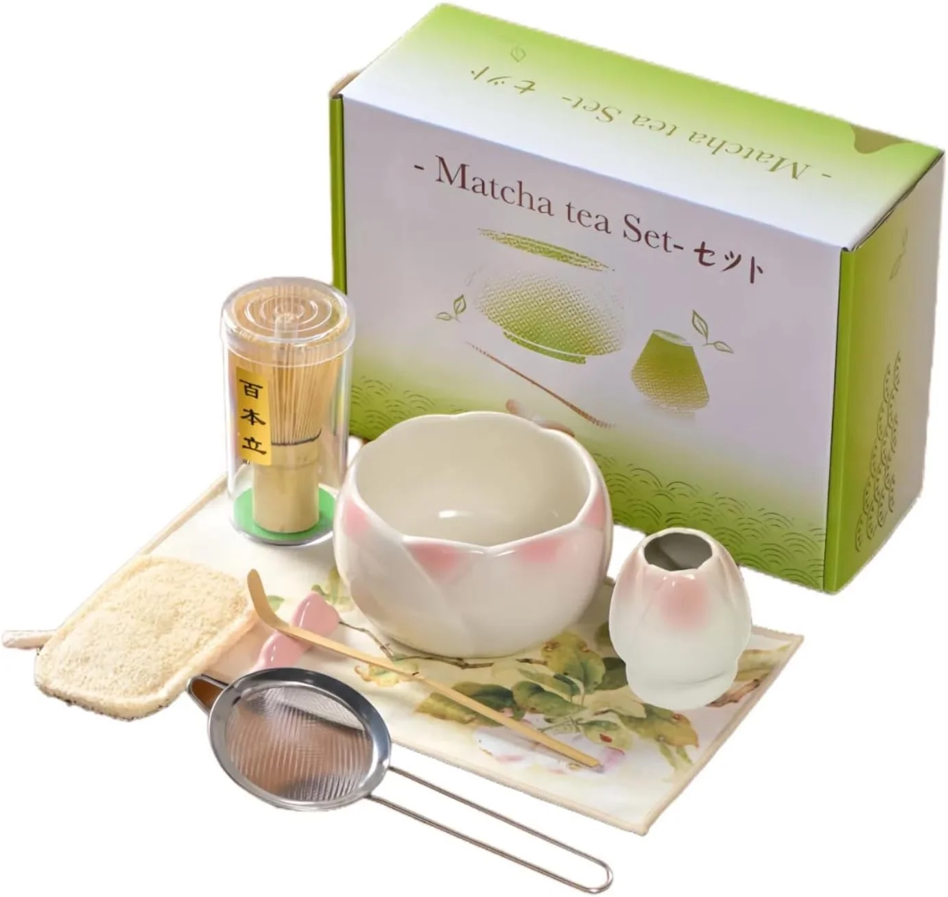 Soft 8 pieces Handmade Gift box set of ceramic matcha bowl Japanese retro high appearance level tulip matcha bowl Traditional