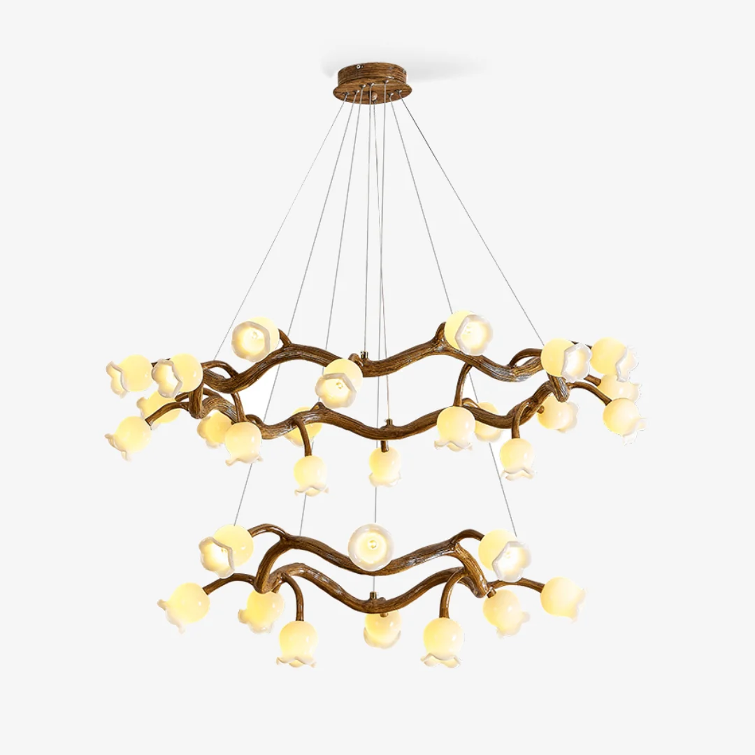 Versatile Imitation Wood Fleurs Chandelier Soft