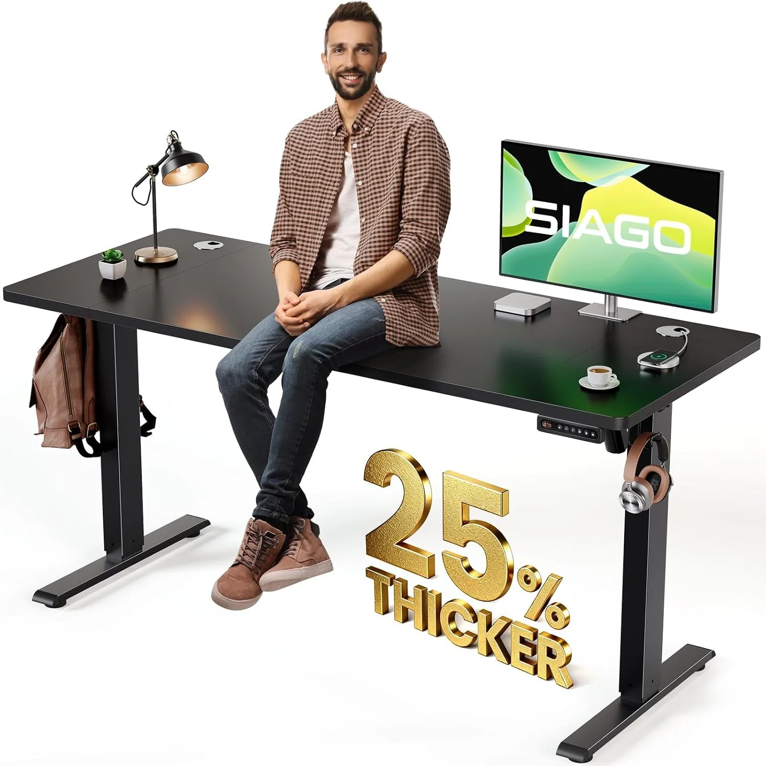 Selected Electric Standing Desk 55x24 Inches Adjustable Height Crafted