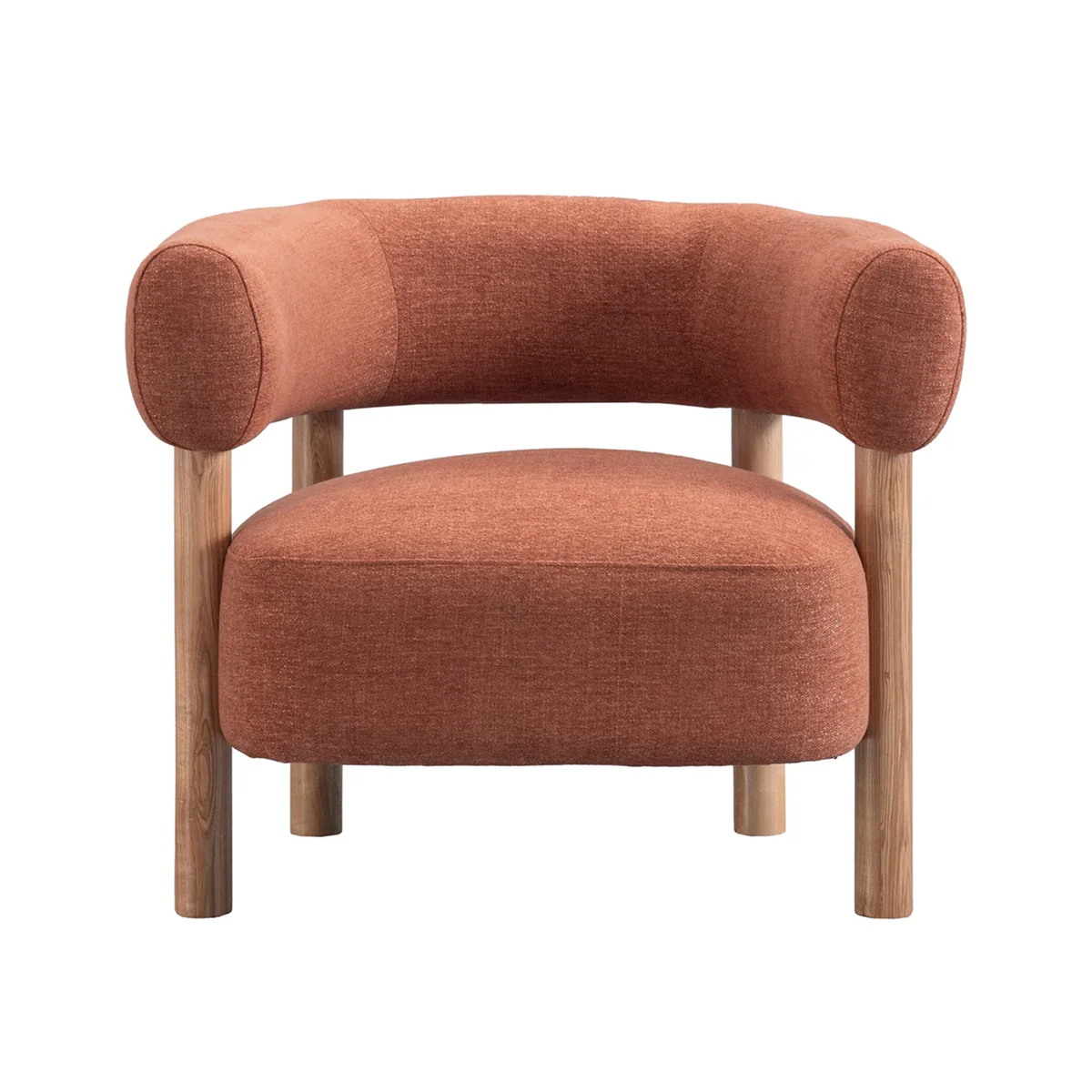 Organic Dagny Accent Chair – Warm Textured Fabric Natural Wood Frame Exceptional
