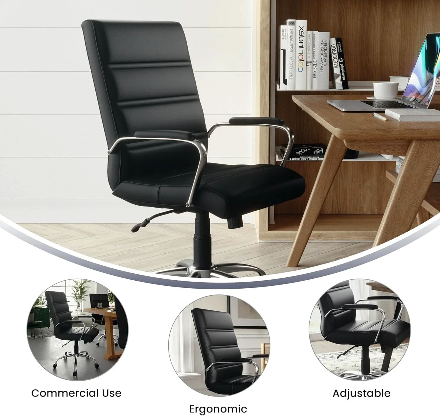 Flexible Desk Chair Black Adjustable Office Chair Home Study High-Grade