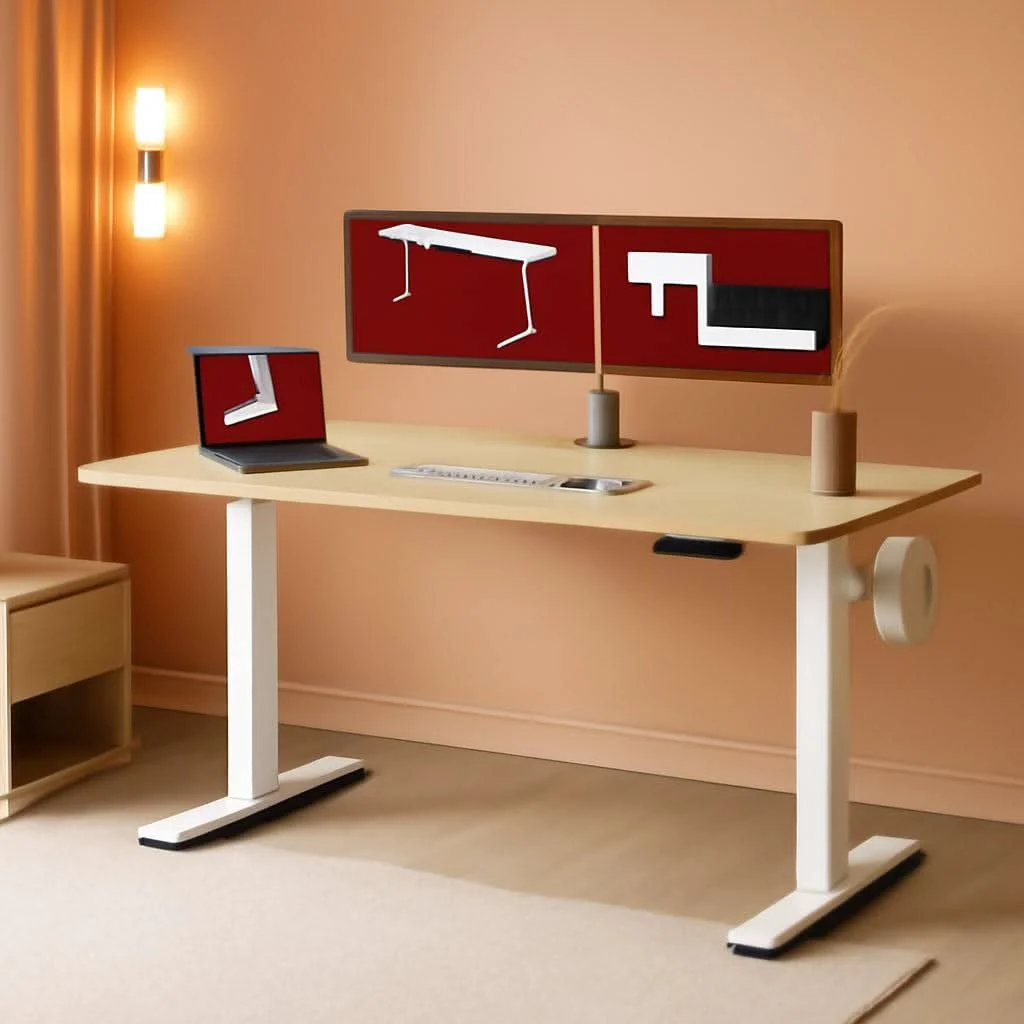 High-Grade Electric Height Adjustable Standing Desk 79x32 White Solid