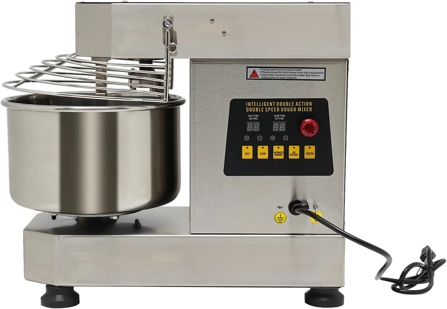 World-Class Commercial Food Mixer 750w Stainless Steel Dual Rotating Dough Kneading Machine 10.5QT Heavy-duty Dough Mixer with Food-Grade Bowl Security Shield Official