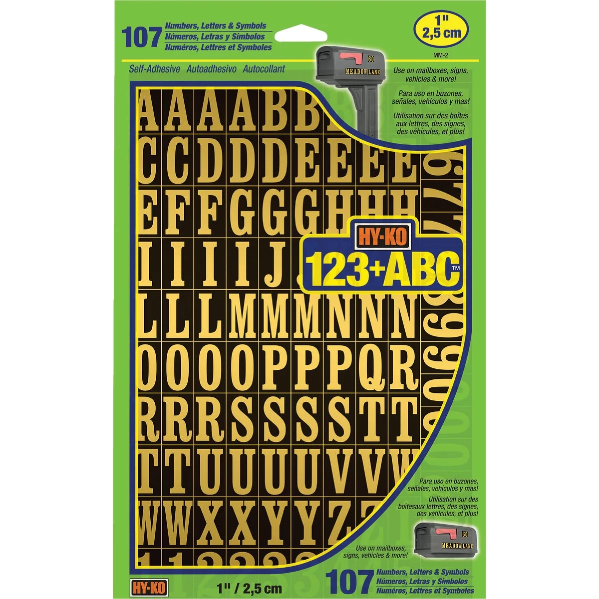 Responsible Hy-Ko 1 In. Numbers Letters Symbols 107 Count Elegant