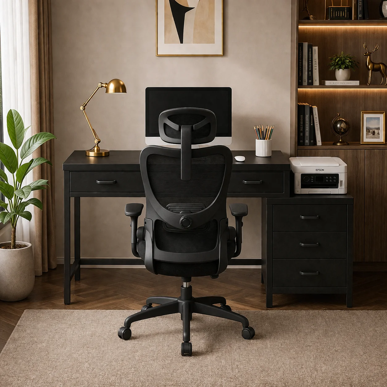 Genuine Tribesigns Reversible 5-Drawer Computer Desk Marsail Mesh Office Cha Long-Lasting