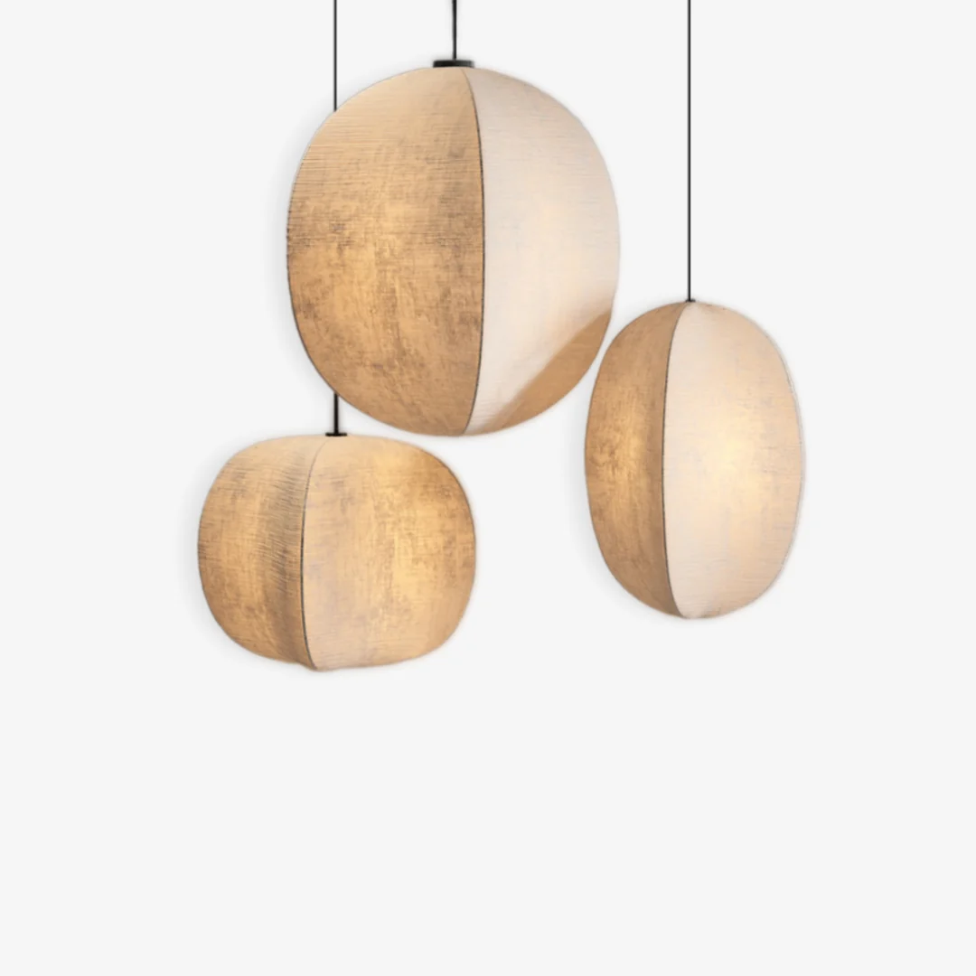 Superior Japanese-Style Silk Pendant Lamp Genuine