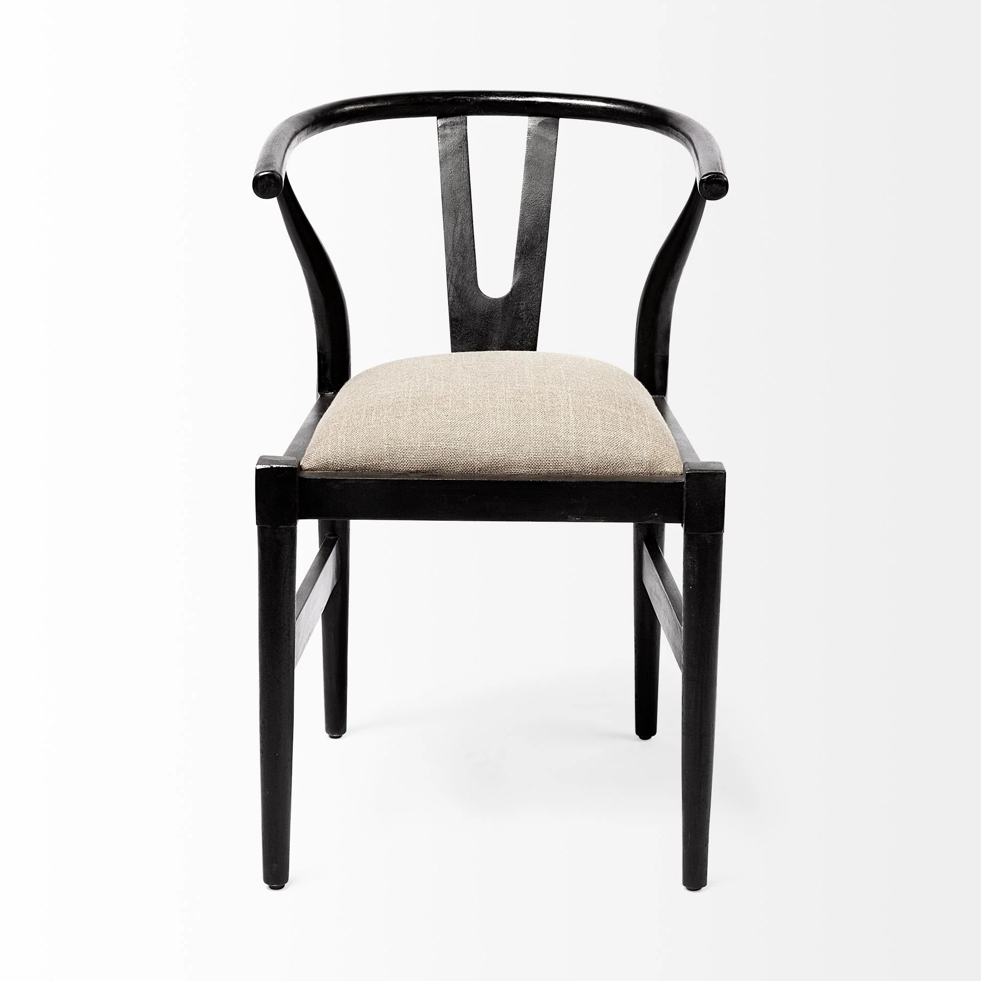 Specialty Trixie I Black Wooden Base w Dark Taupe Fabric Seat Dining Chair Official
