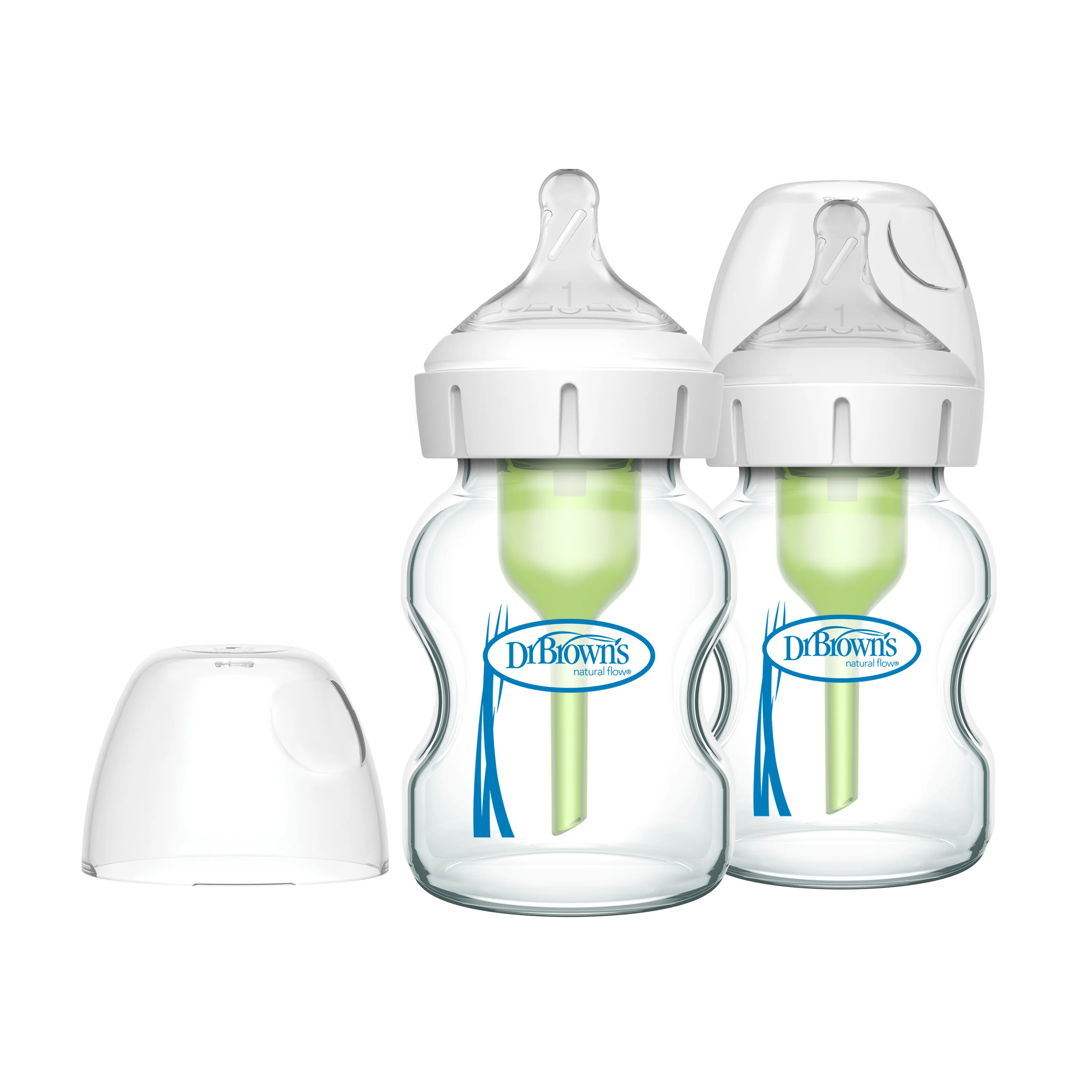 Durable Dr. Brown's Natural Flow Anti-Colic Options Wide-Neck Glass Baby Bottle - Level 1 Slow Flow Nipple Certified