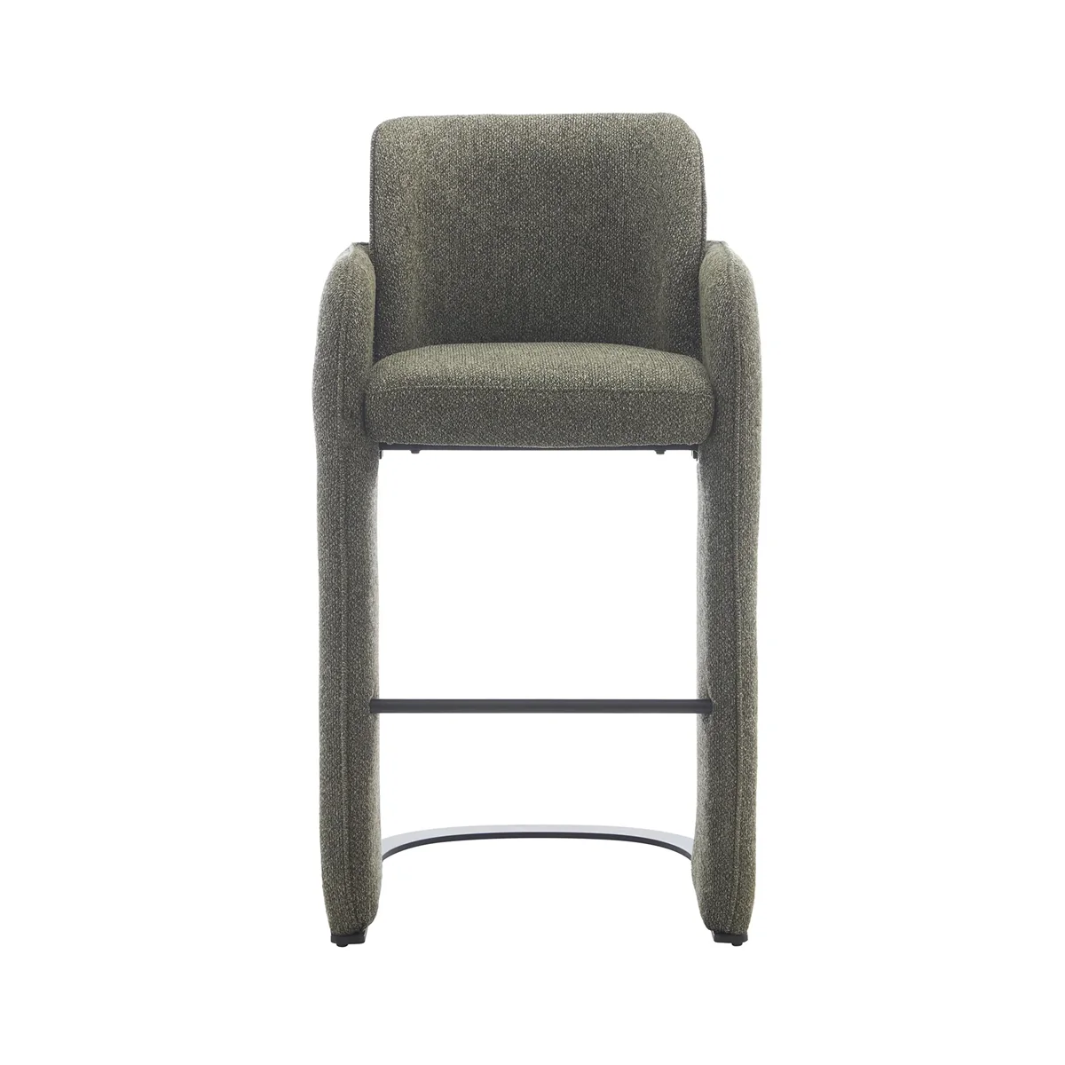 Solid Elina Green Upholstered Modern Bar Chair Premium Material