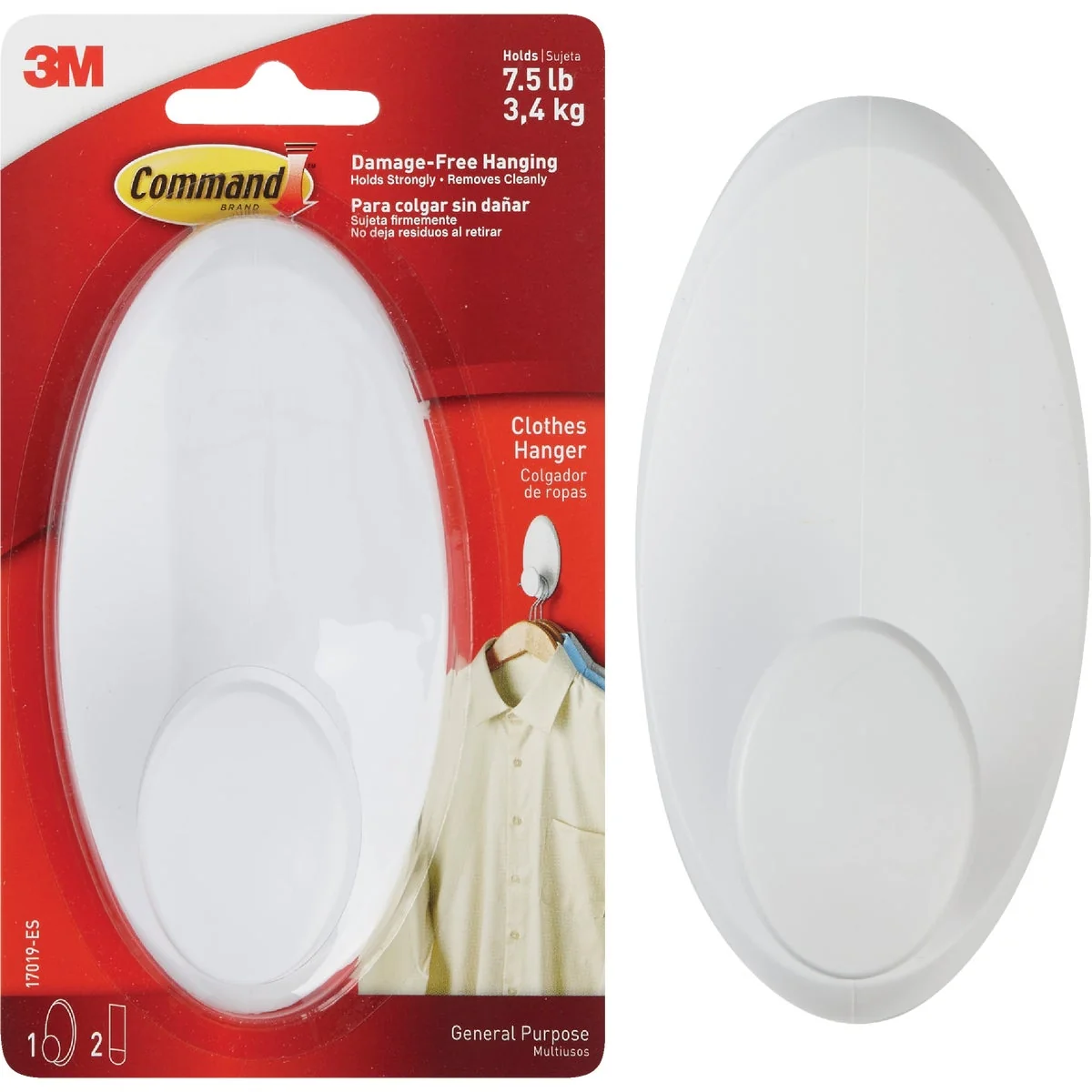 Modern 3M Command White Adhesive Hanger Wardrobe Hook Smart