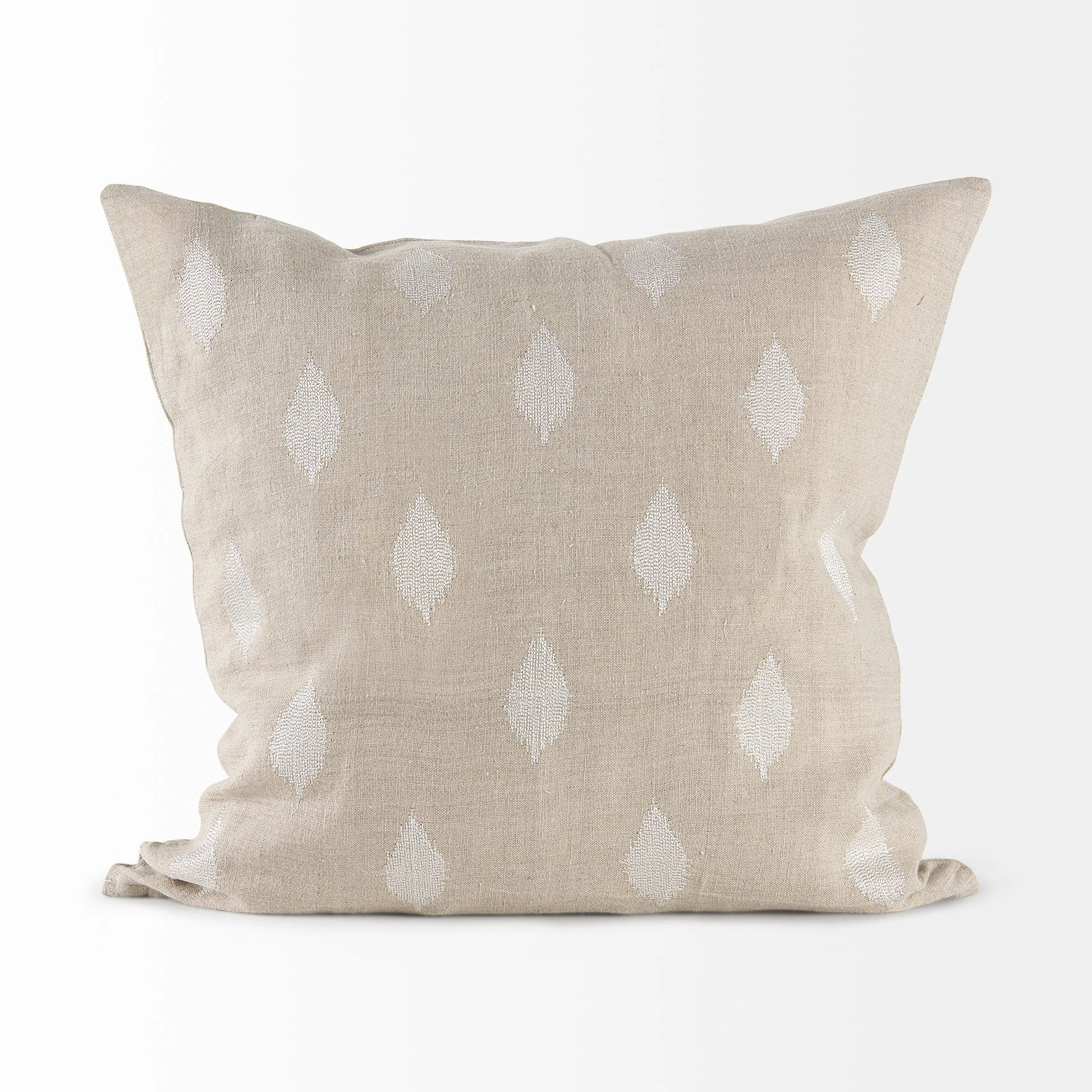 Premium Material Beige and Cream Fabric Patterned Decorative Pillow Cover Top-Quality