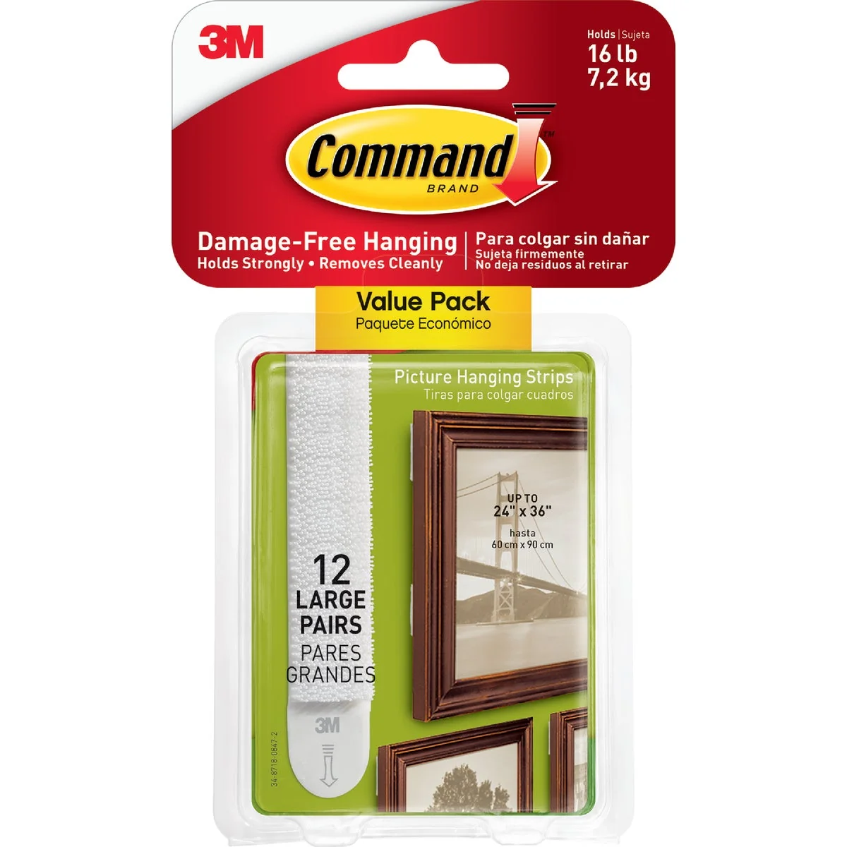 Convenient Command 3 4 In. x 3-5 8 In. White Interlocking Picture Hanger 12 Count High-Grade