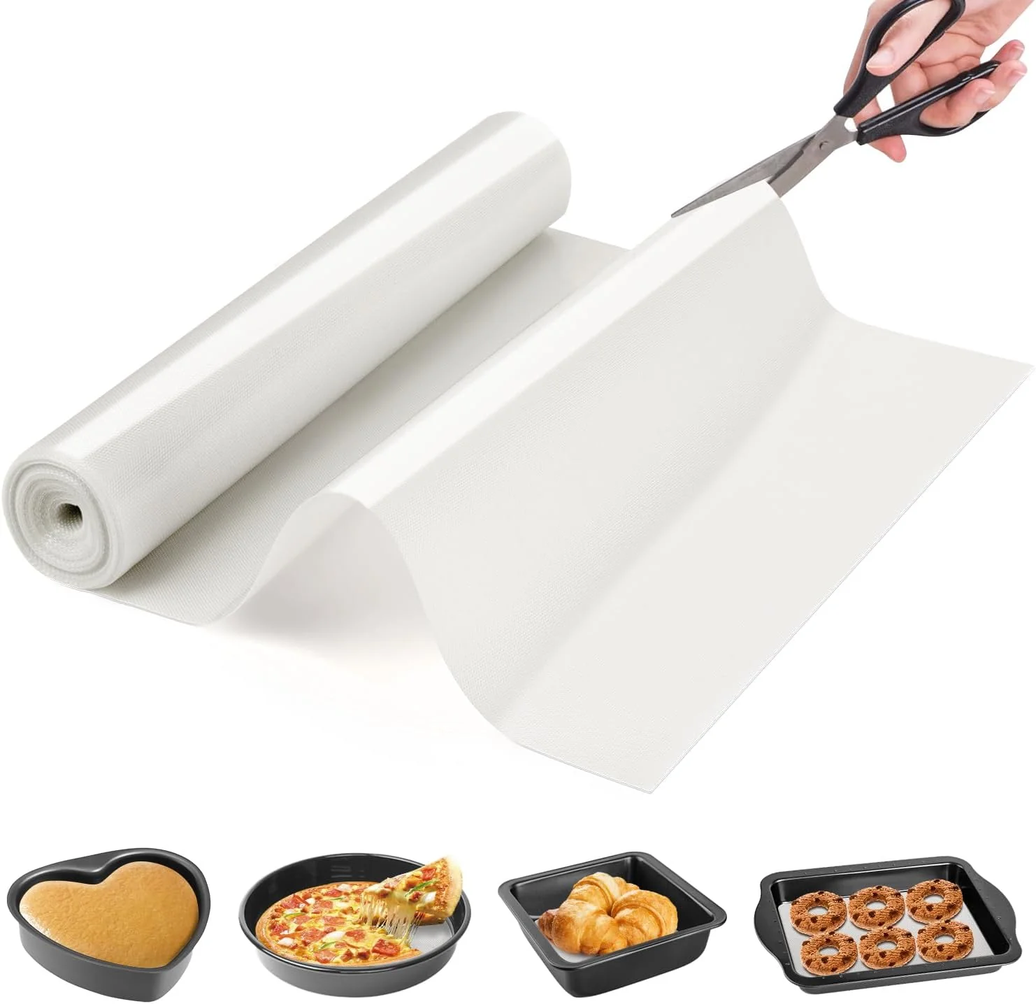 Quality Cut to Size Silicone Baking Mat Roll - German Silicone - Non Stick Pastry Dough Rolling Mat Heat Ressiatnt Air Fryer ze Dryer Mat Stylish