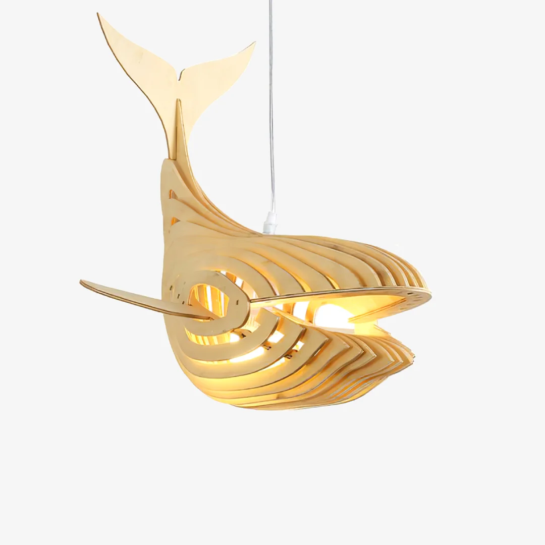 Traditional Japanese Whales Pendant Lamp Easy-to-Use