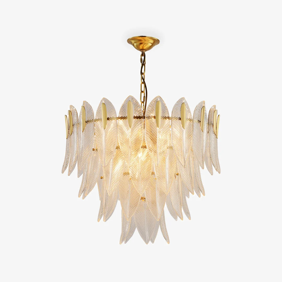 Safe Feather Shape Glass Chandelier World-Class