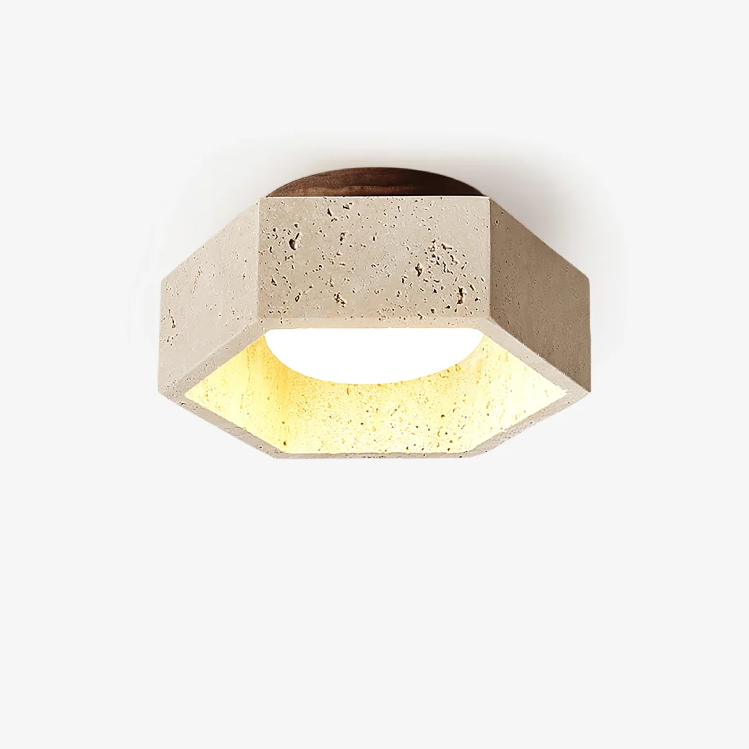 Fashionable Hexagon Cave Stone Ceiling Lamp Stylish