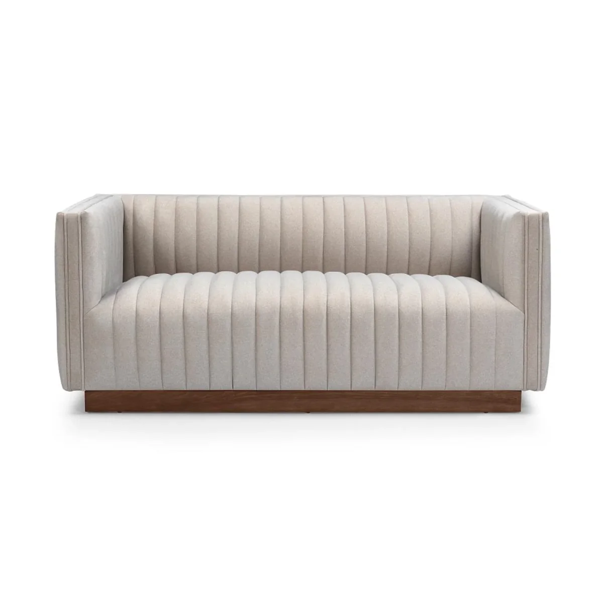 Safe Fest Premium Velvet Loveseat w Wooden Base - Mocha Mist Advanced