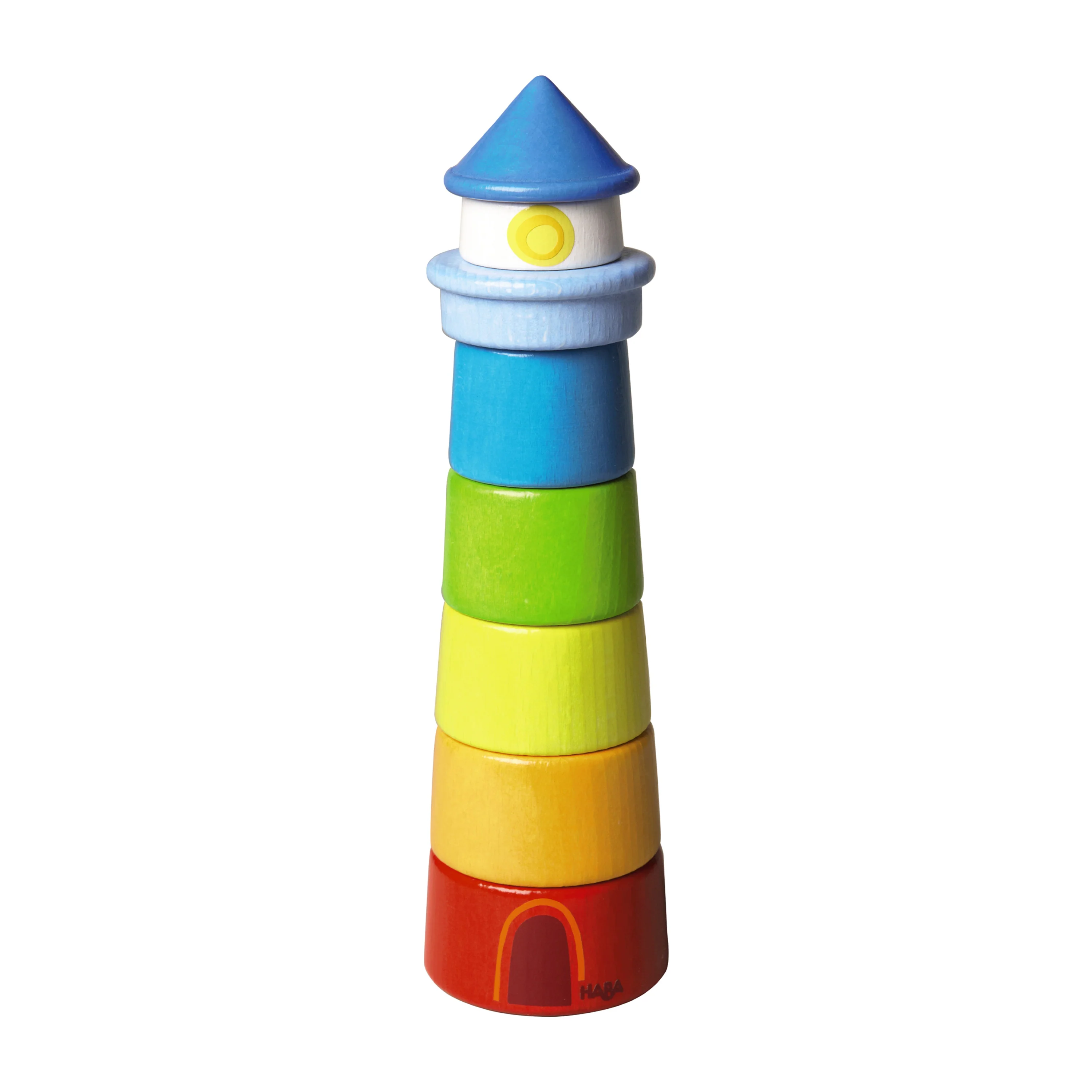 Reliable HABA Lighthouse Wooden Rainbow Stacker made from sustainably sourced wood Reusable