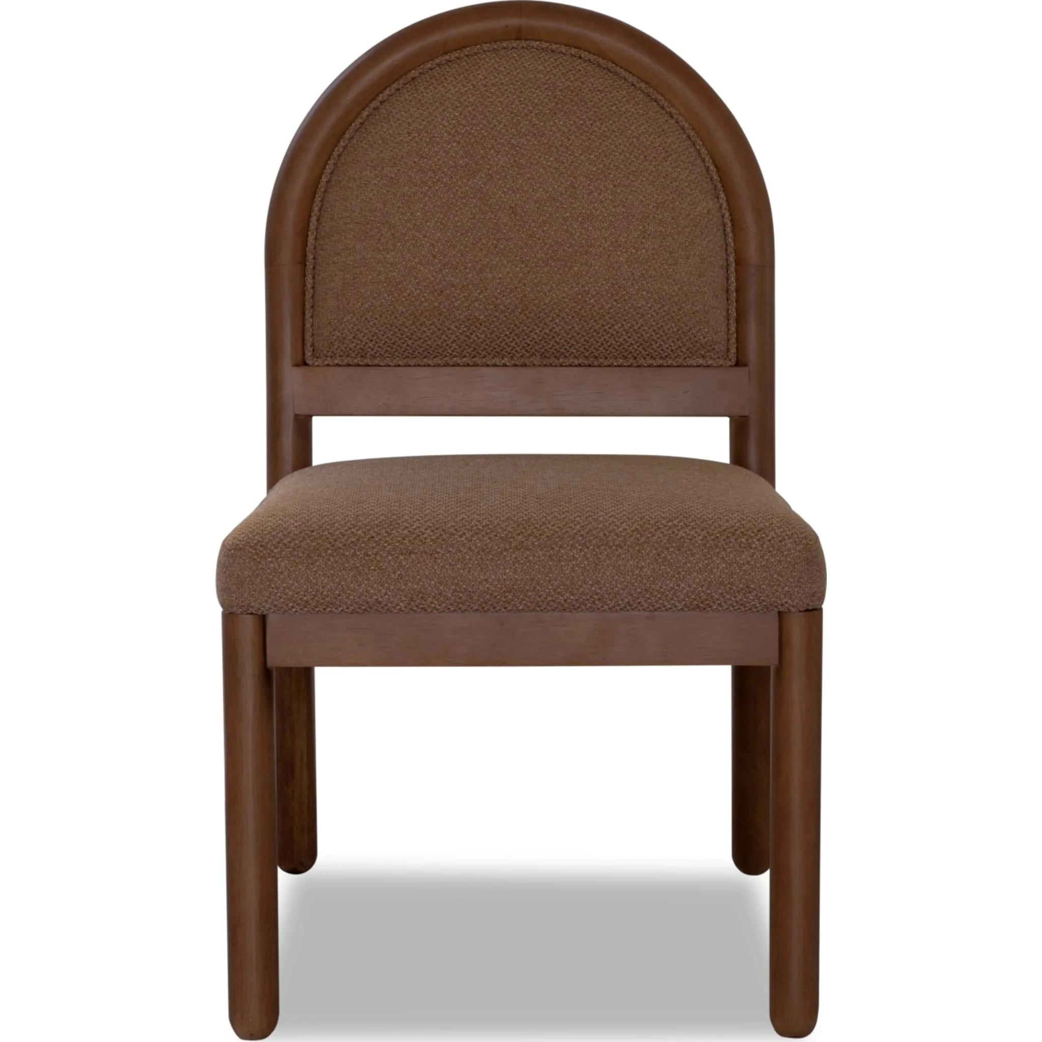 Minimalist Amara Upholstered Arc Back Dining Chair – Claystone Carefully Designed
