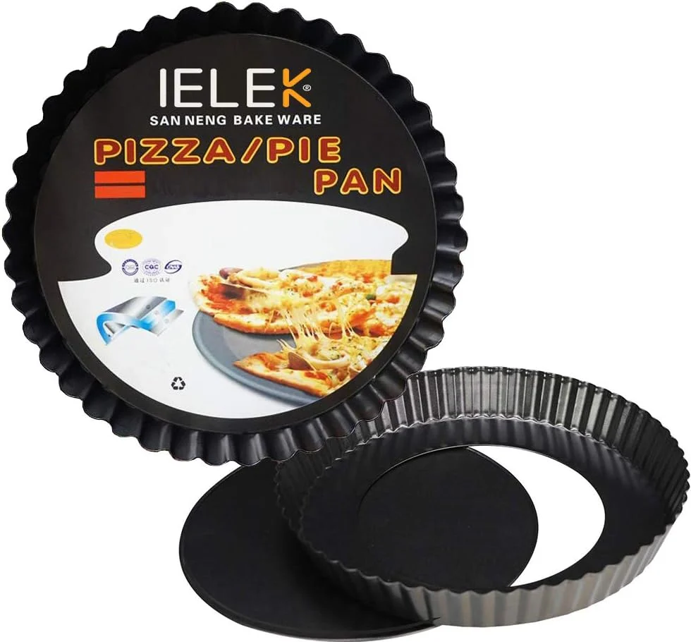 Smart Tart Flan Pie Pan Nonstick Heavy Duty 10 Inch Quiche Cheese Molds With Removable Loose Bottom Fluted Pure