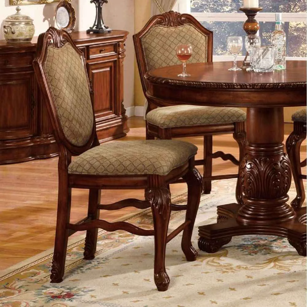 Prestigious Chateau De Ville - Counter Height Chair Set of 2 - Fabric Cherry Premium