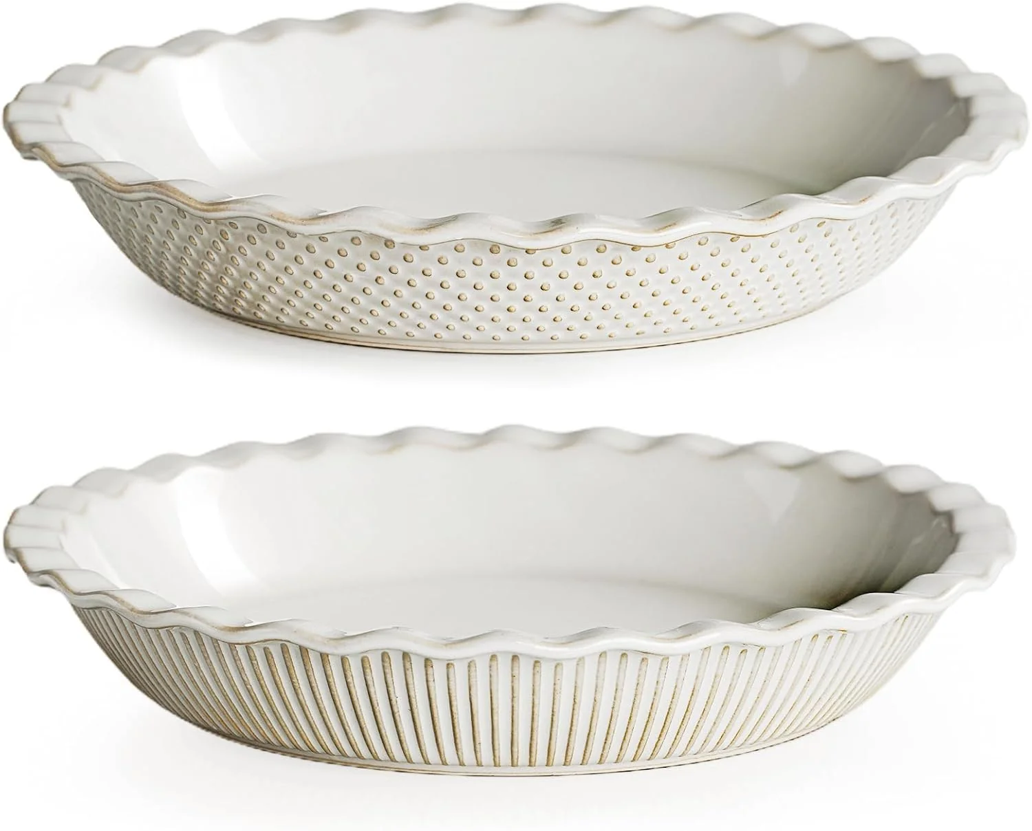 Functional Ceramic Pie Pan Set of 2 Exceptional