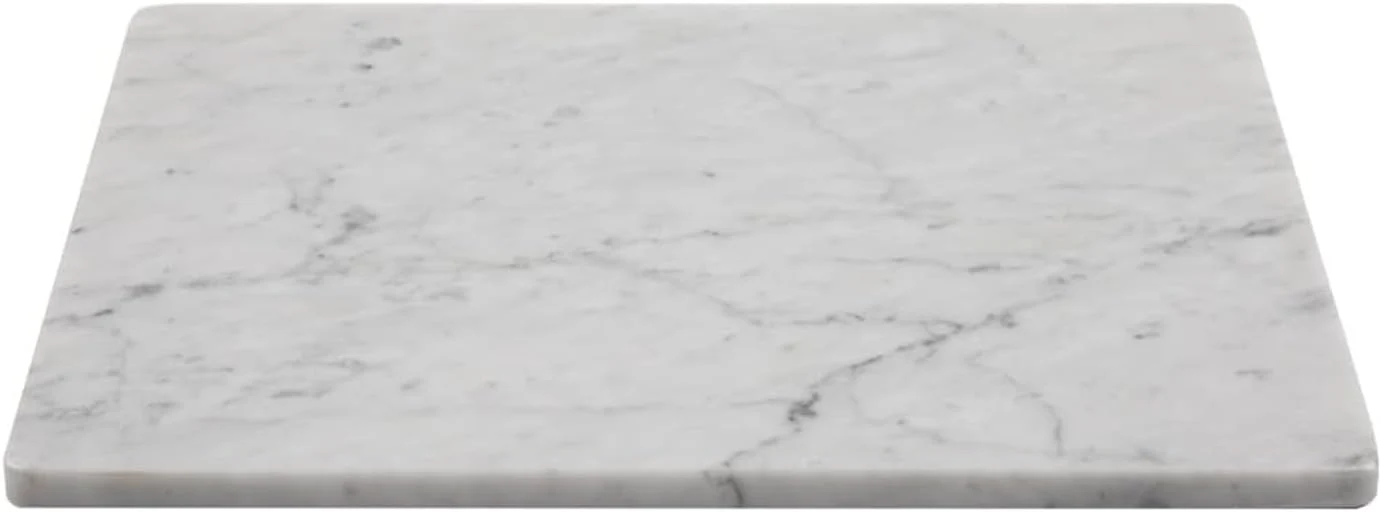 Contemporary Carrara White Marble Cutting Board 12×16 Inch Marble Pastry Board ﻿Natural Marble Slab Non-slip Feet Stay Cool for Dough Butter I for Pastry Cheese Charcuterie Pizza Bread Selected
