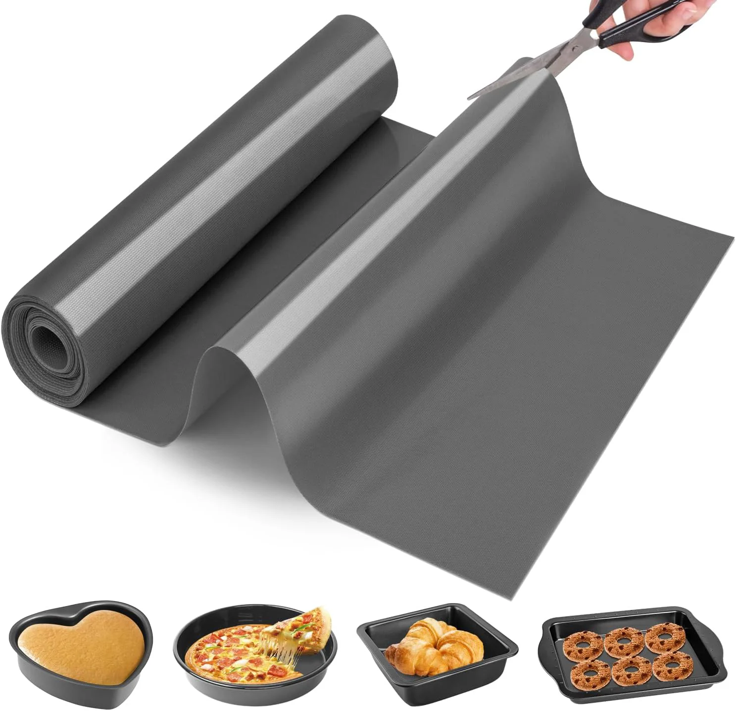 Fine Cut to Size Silicone Baking Baking Mat Roll- German Silicone - Non-slip Silicone Pastry Mat Non-Stick Reusable Air Fryer Linner Counter Mat Modern