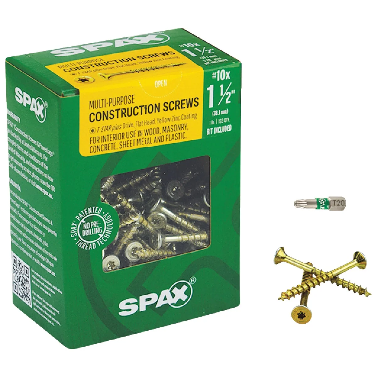 Environmentally Friendly Spax 10 x 1-1 2 In. Flat Head Interior Multi-Material Construction Screw 1 Lb. Box Consistent