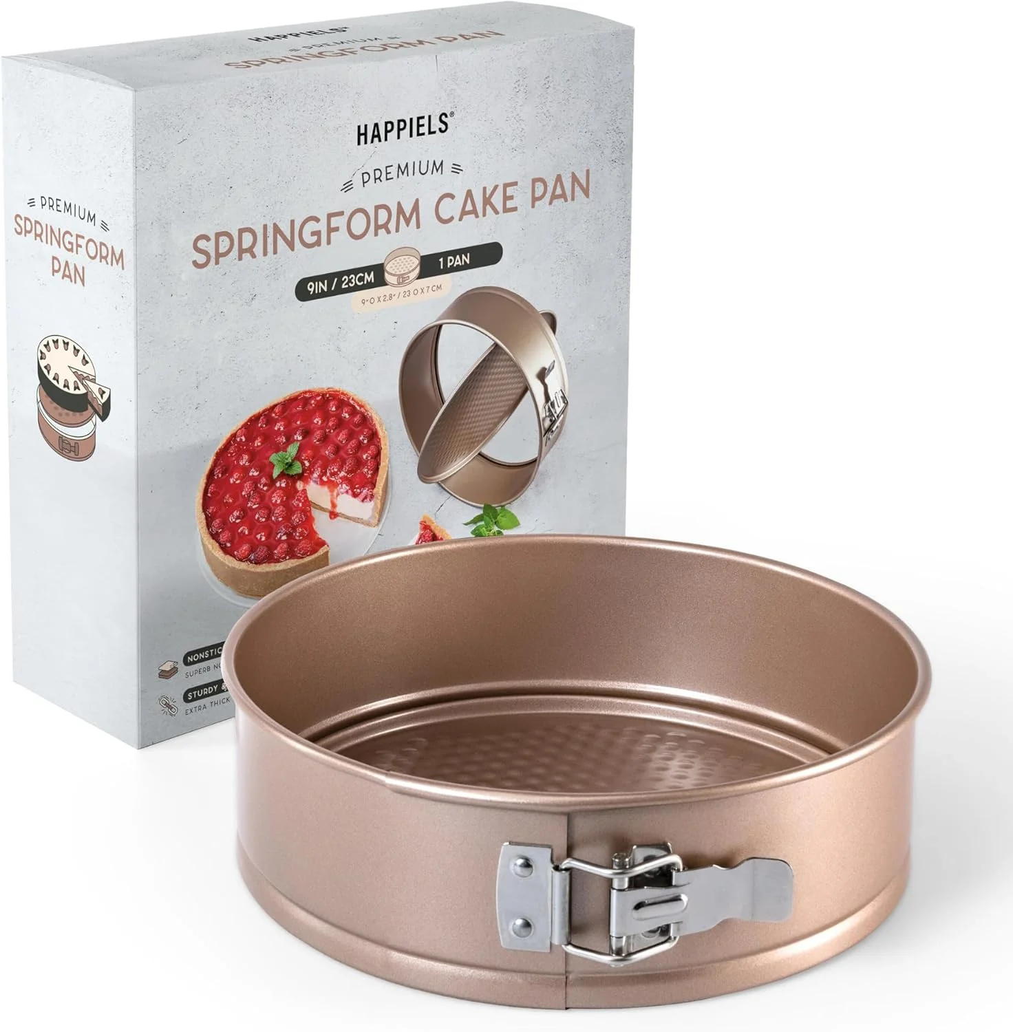 Responsible Non Toxic Nonstick 9 inch Springform Pan 9'' Cheesecake Mold Leakproof Spring-form Round Cake Pans Nontoxic Non Stick Spring Form Pan for Baking Sustainable