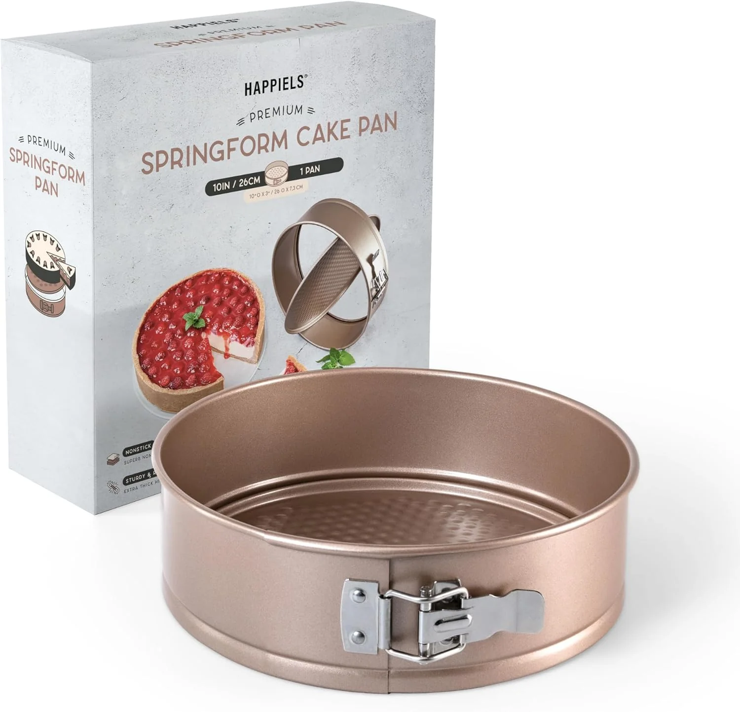 Refined Non-Toxic Nonstick 10-Inch Round Springform Cake Pan 3-inches deep Cheesecake Leak Proof Baking Pan Advanced