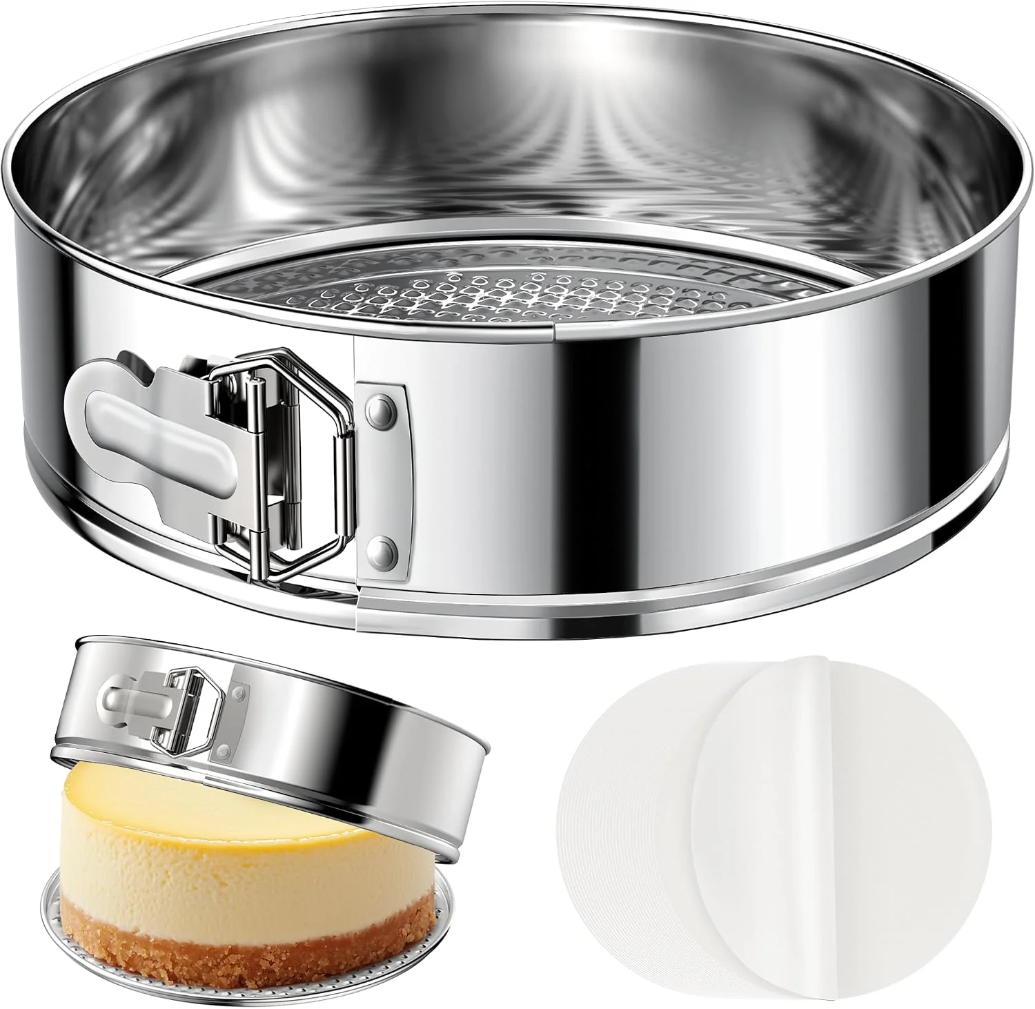 Quality ZeroPone 10 Inch 304 Stainless Steel Springform Pan with Removable Bottom Certified
