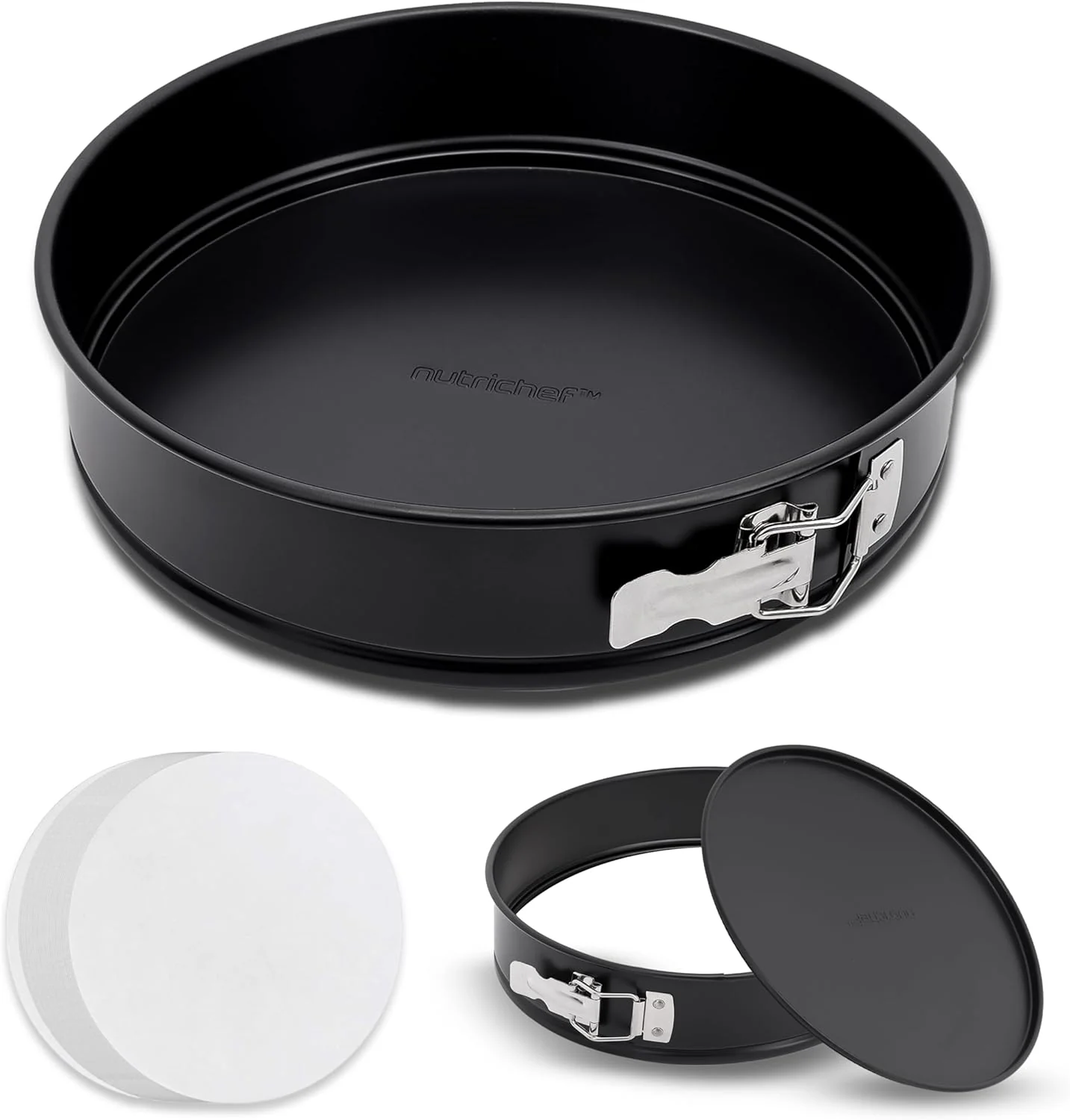 Fashionable NutriChef 9 Inch Nonstick Cheesecake Springform Cake Pan Stainless Steel Clasp Removable Bottom Durable Stainless Steel Cheesecake Pan Flexible