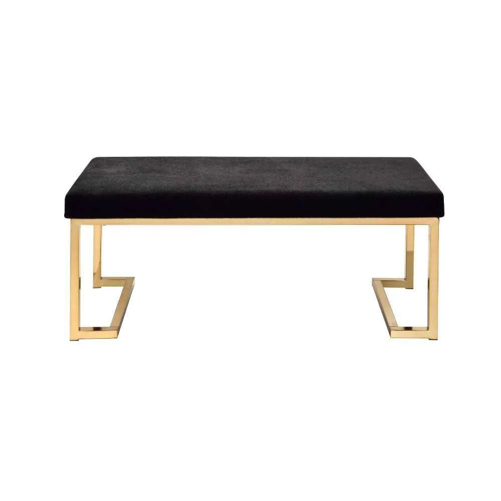 Versatile Boice - Bench - Black Fabric Champagne Green