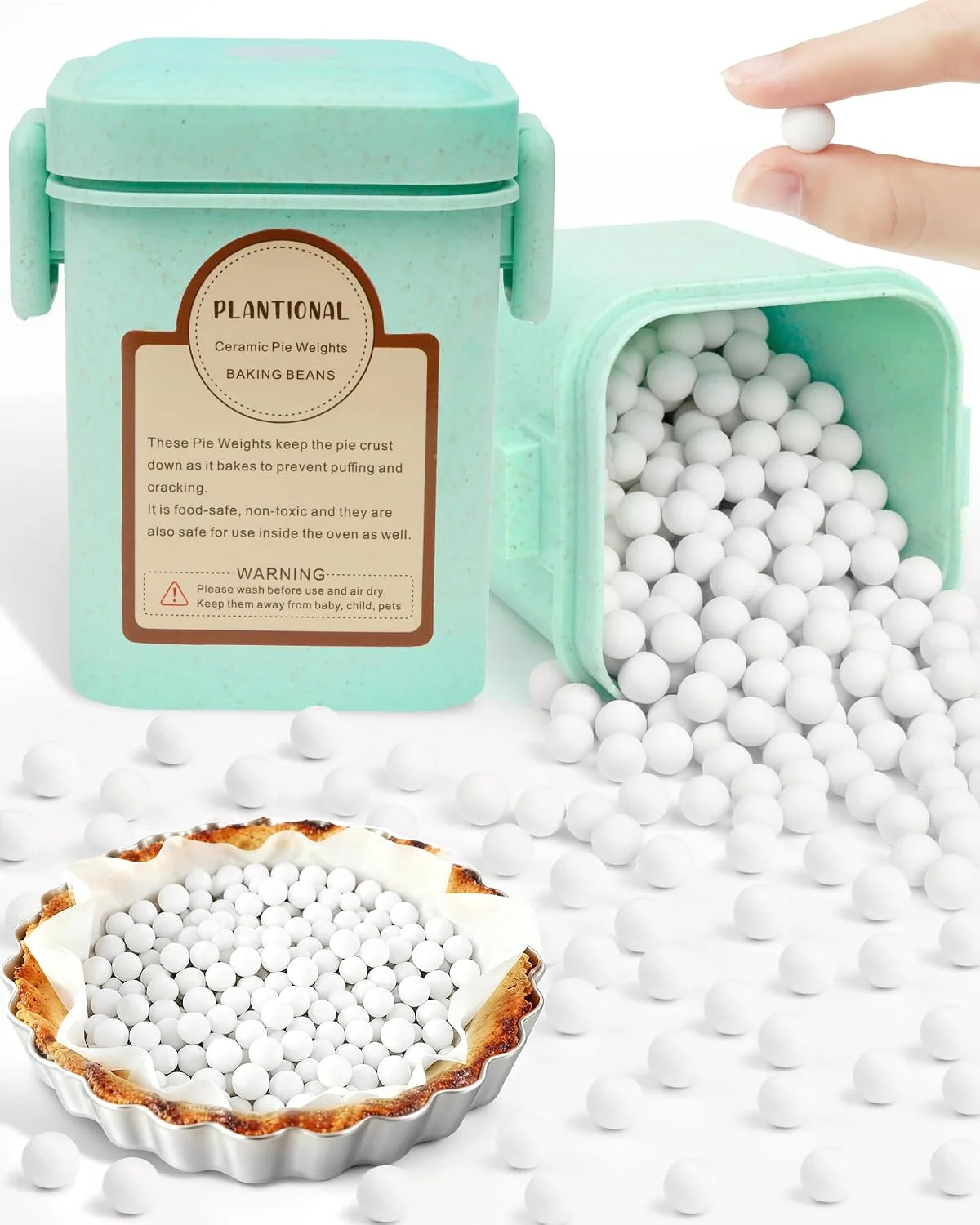 Sophisticated Baking Ceramic Pie Weights Natural Stoneware For Blind Baking Pie Crusts 1.5 lb 10mm Ceramic Pie Weights Heat Resistant to 480°F Reusable Pie Weights for Homemade amp Store-Bought Pie Crusts Secure